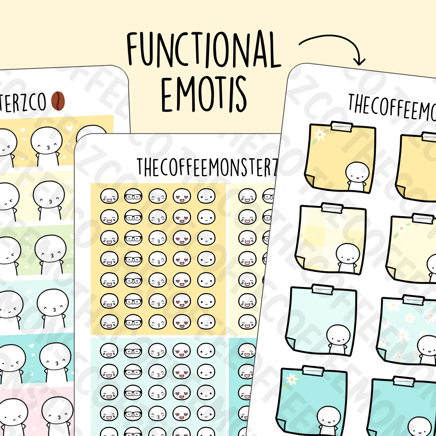 A New Day Emotis Functional Stickers