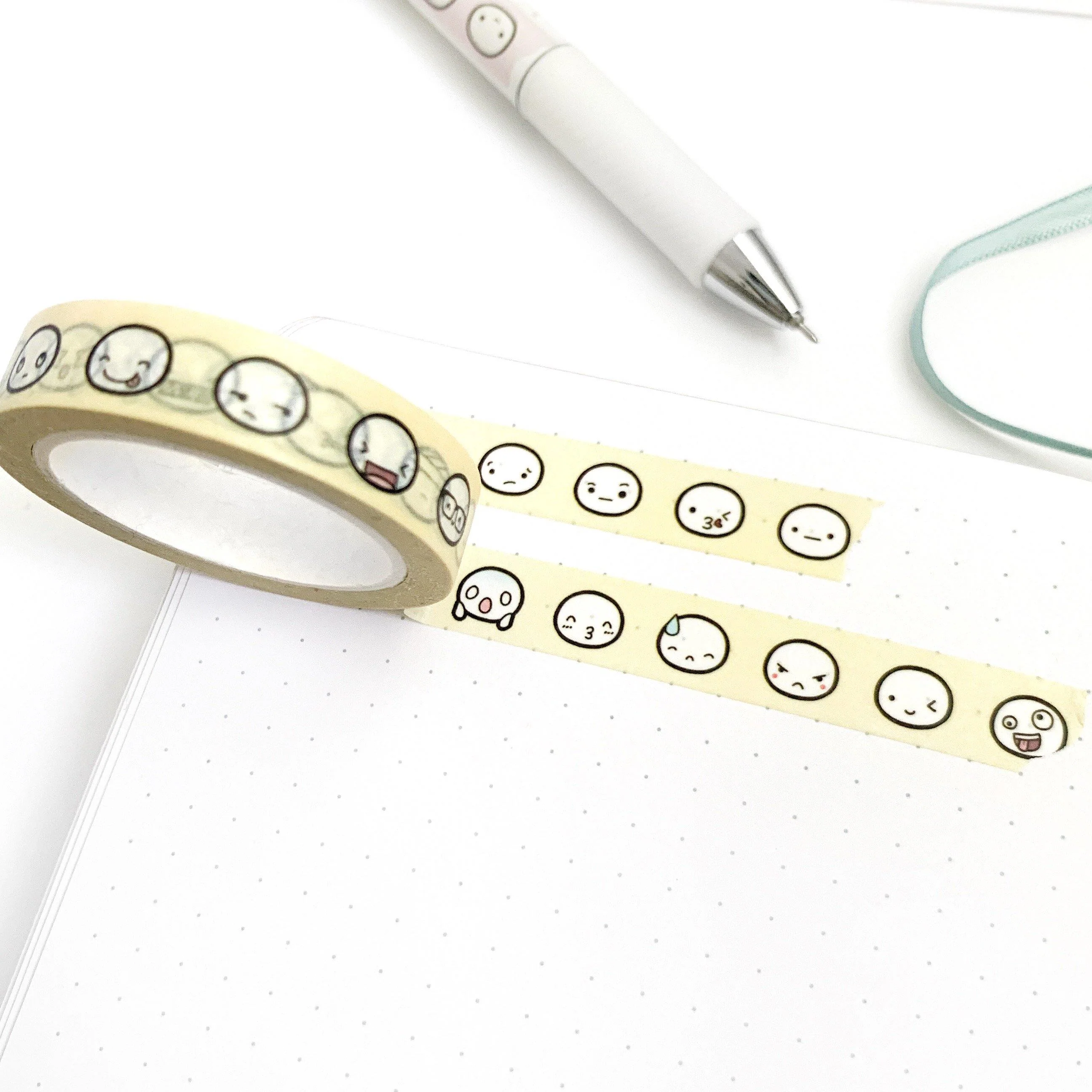 Sunshine Daisies Emoti Head Washi Tape - 10mm