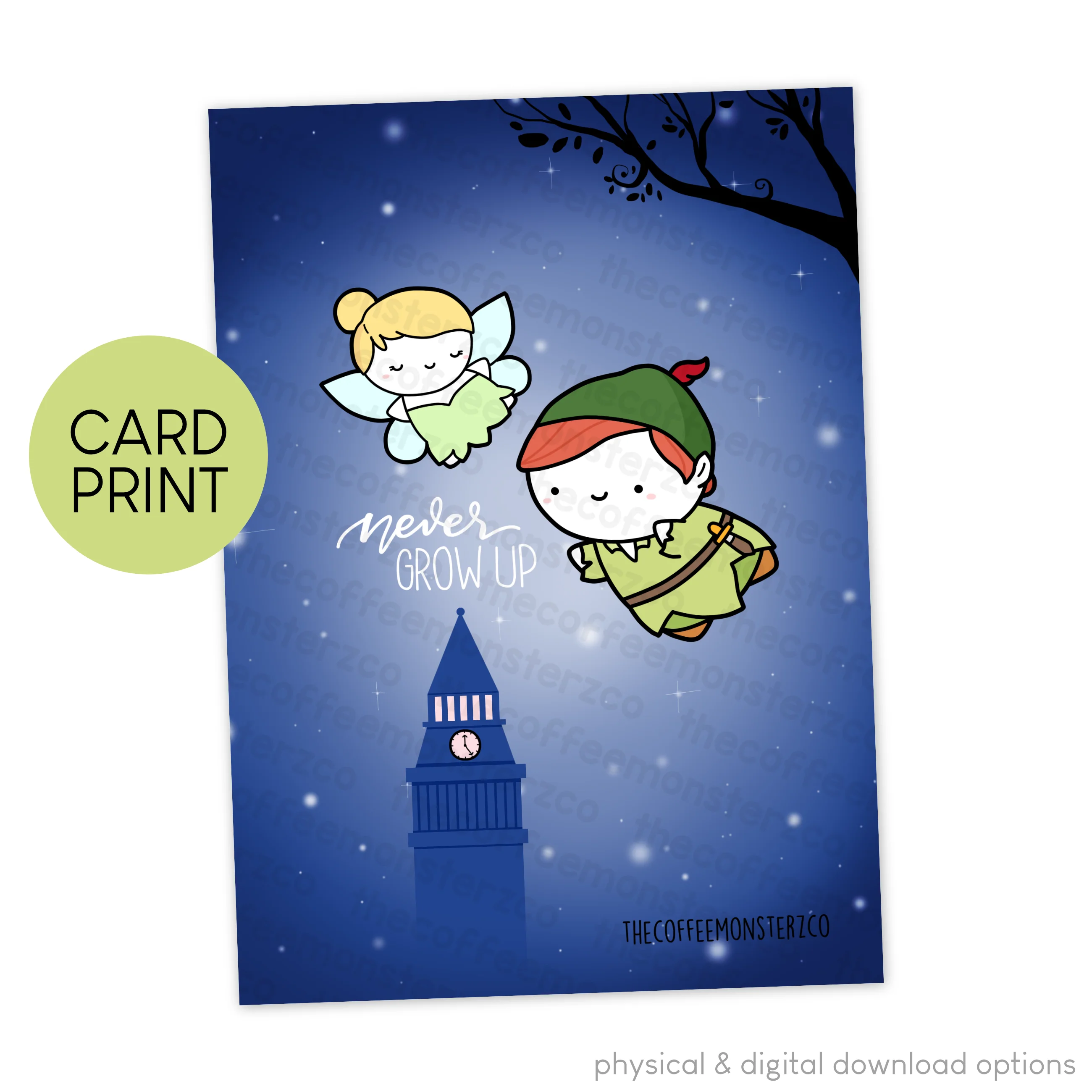 Never Grow Up - Card Print