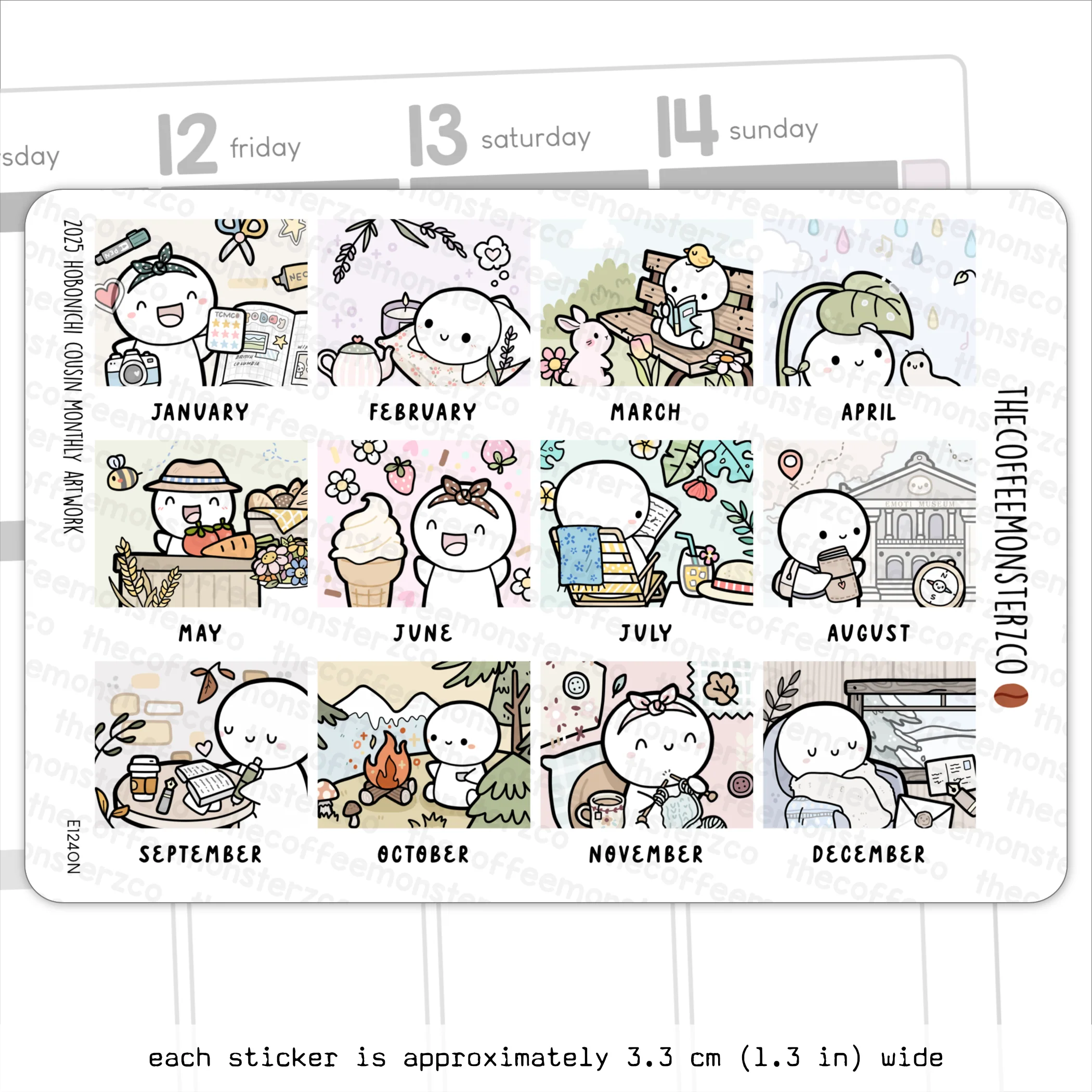 2025 Hobonichi Cousin Monthly Artwork