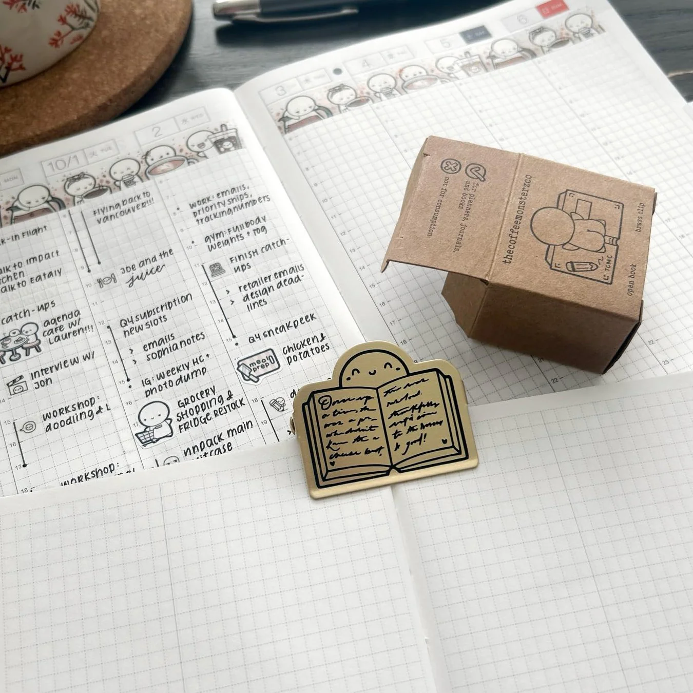 Open Book - Brass Clip