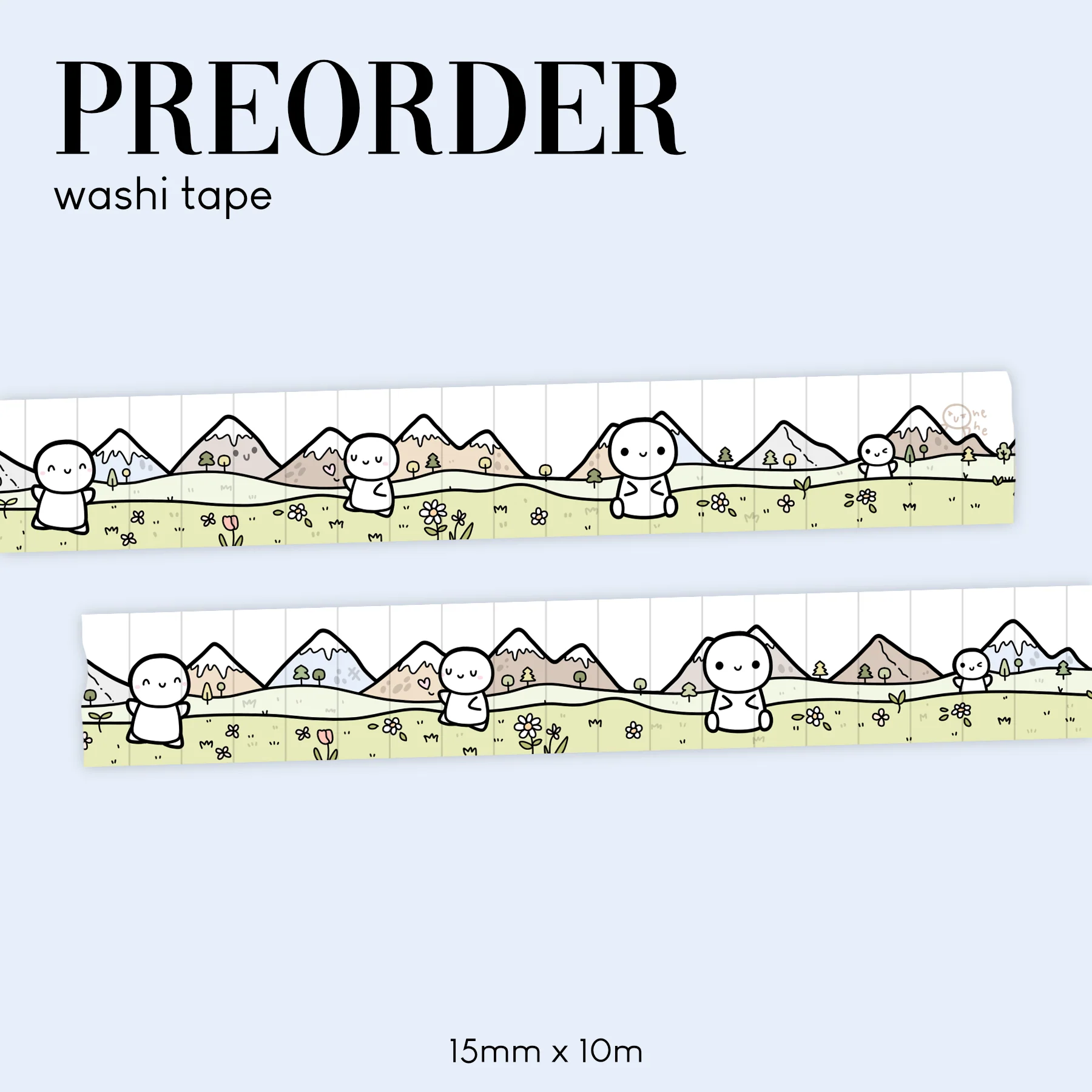 PREORDER Mountains & Meadows 2.0 Emoti Washi Tape - 15mm