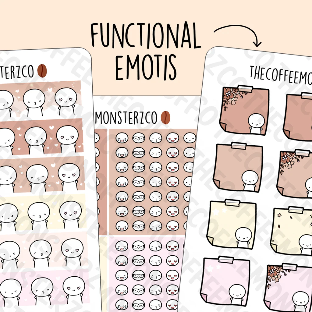 2021 New Years Emotis Functional Stickers