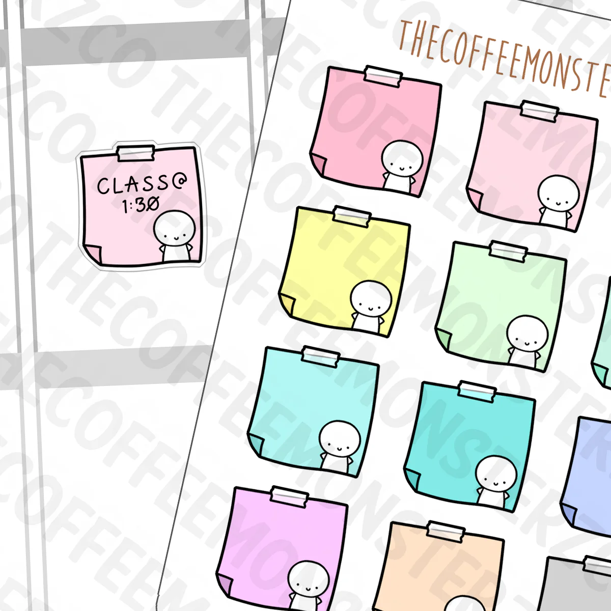Rainbow Sticky Note Stickers