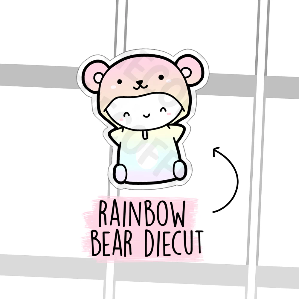 Rainbow Bear Onesie Die Cut