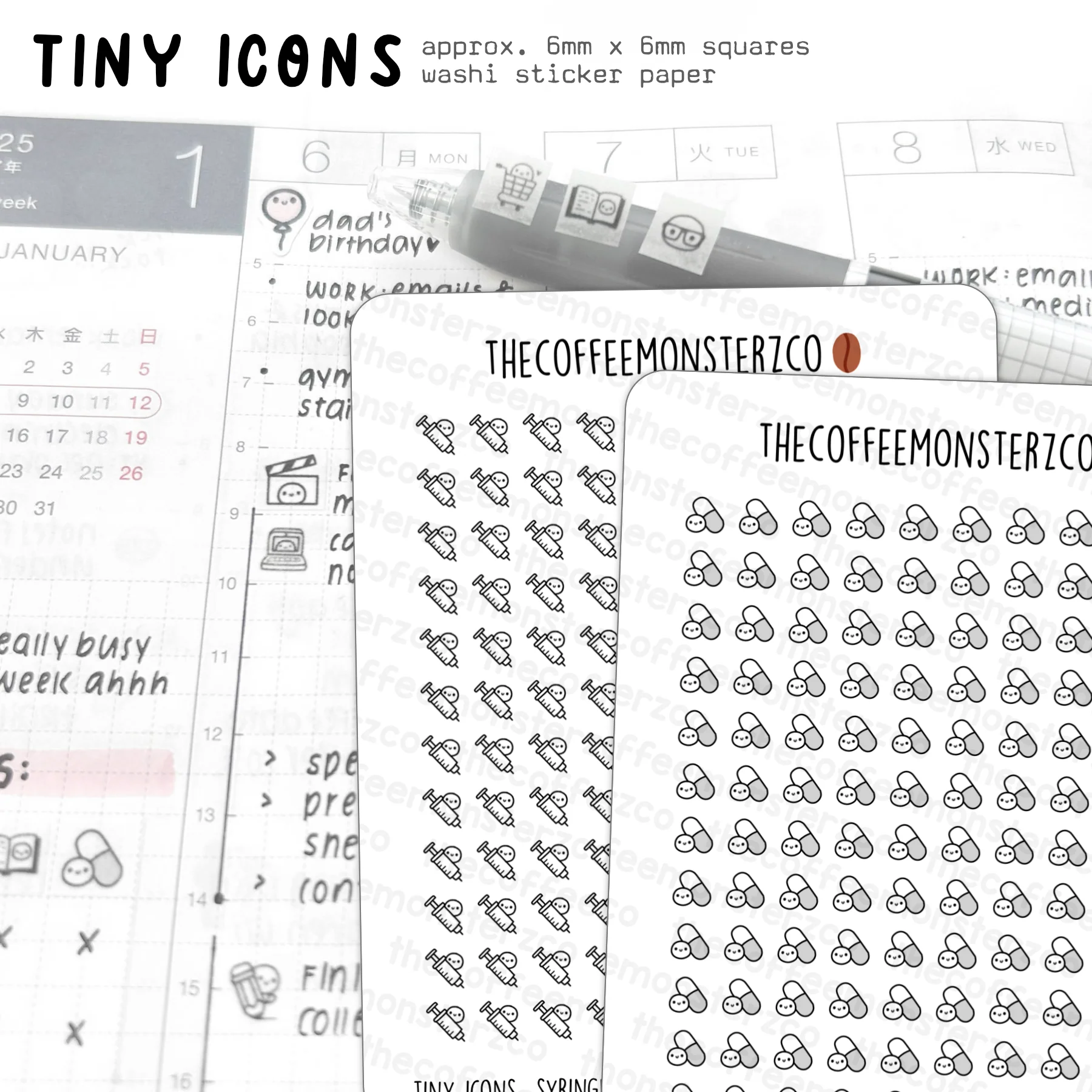 Tiny Icons - Medical (washi paper)