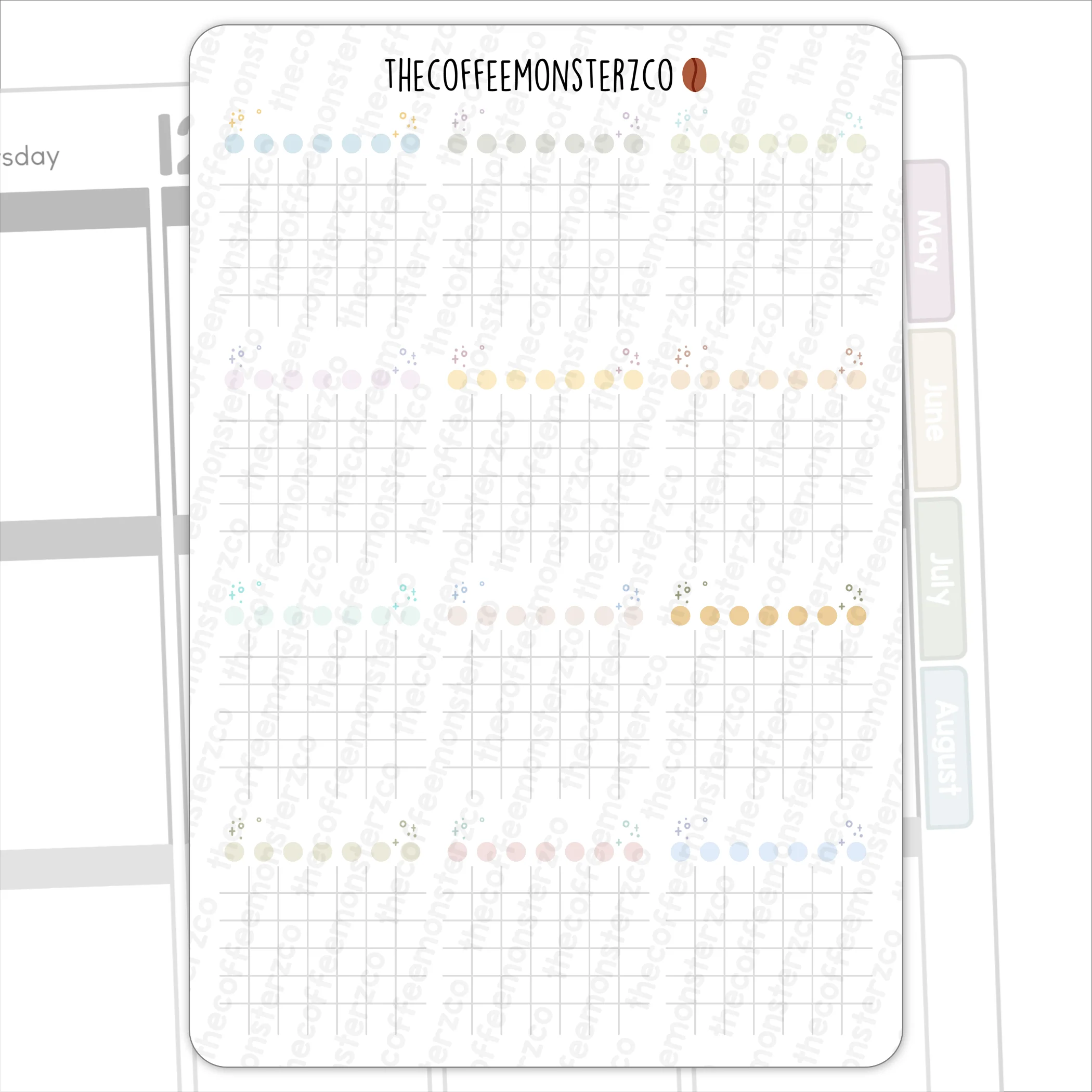 2025 Hobonichi Cousin Monthly Habit Tracker