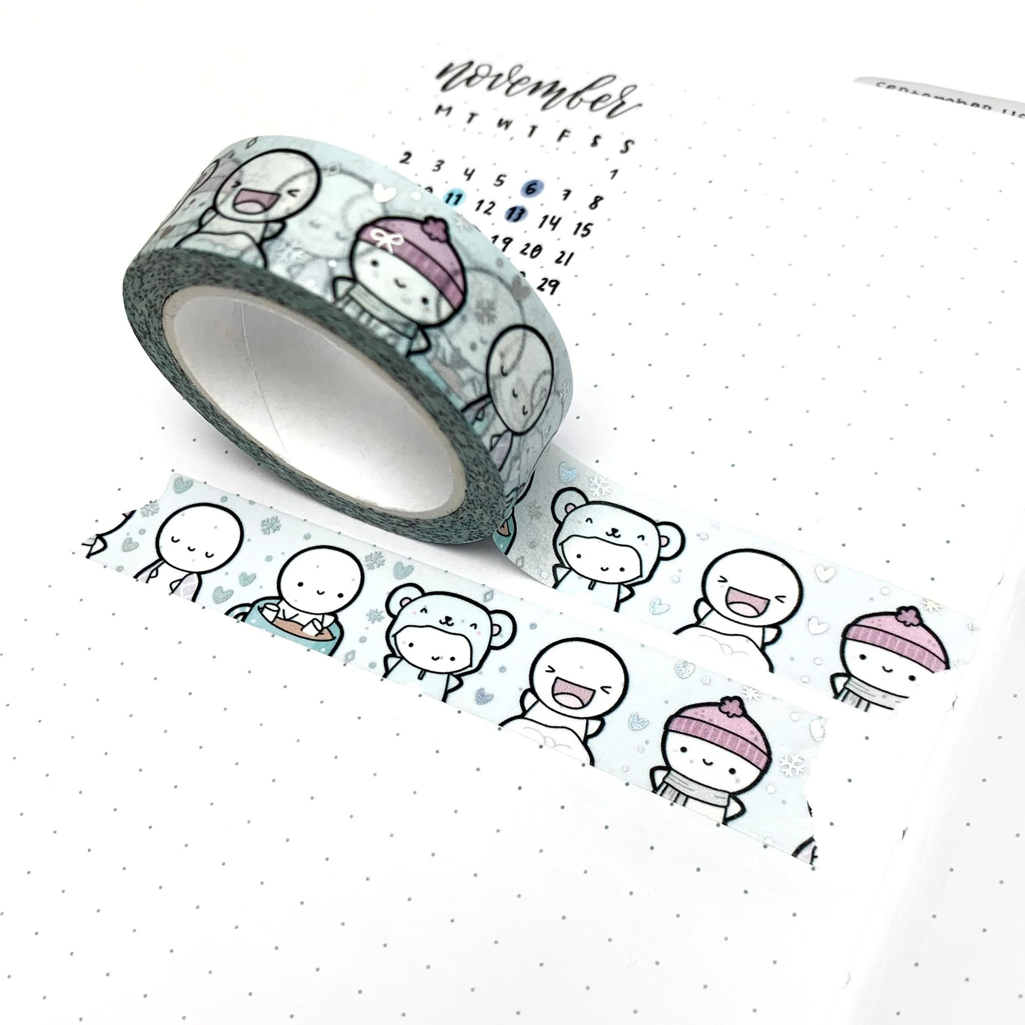 Winter Emotis Washi Tape - 15mm