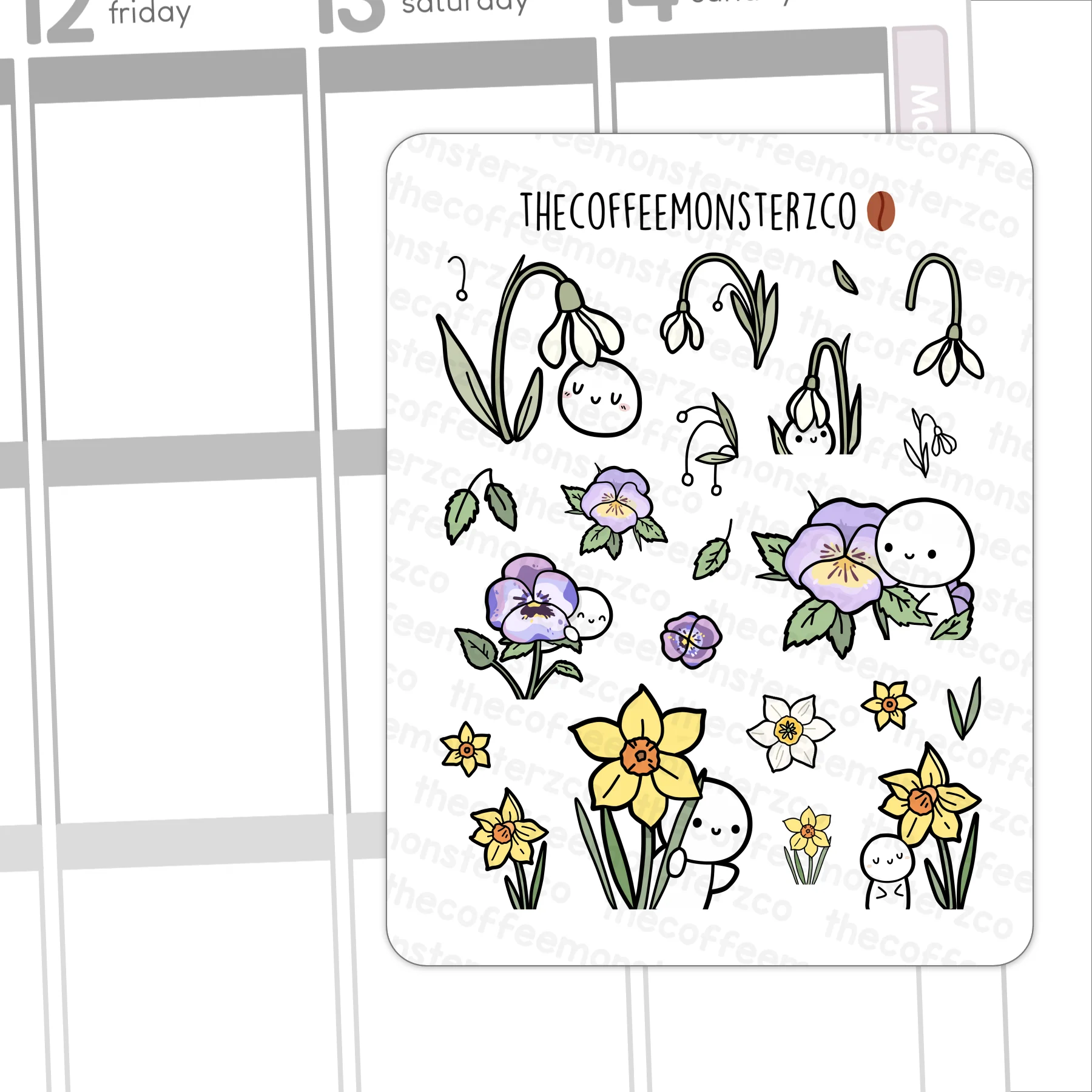 2024 Large Birth Flower Doodles Part 1 (washi paper)