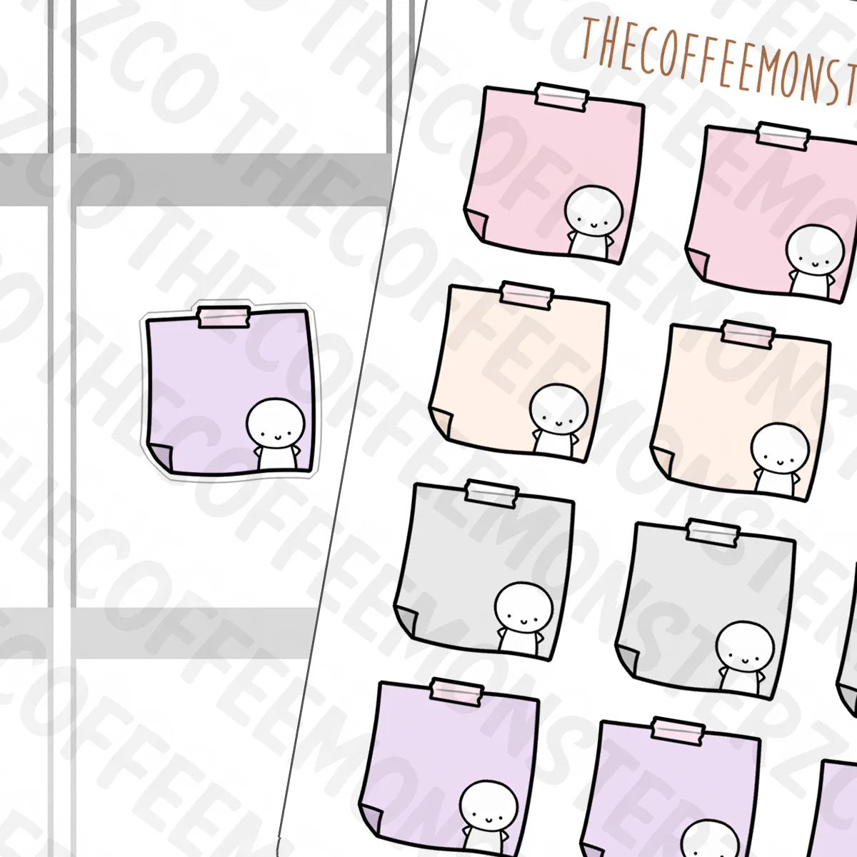 Neutral Sticky Note Stickers