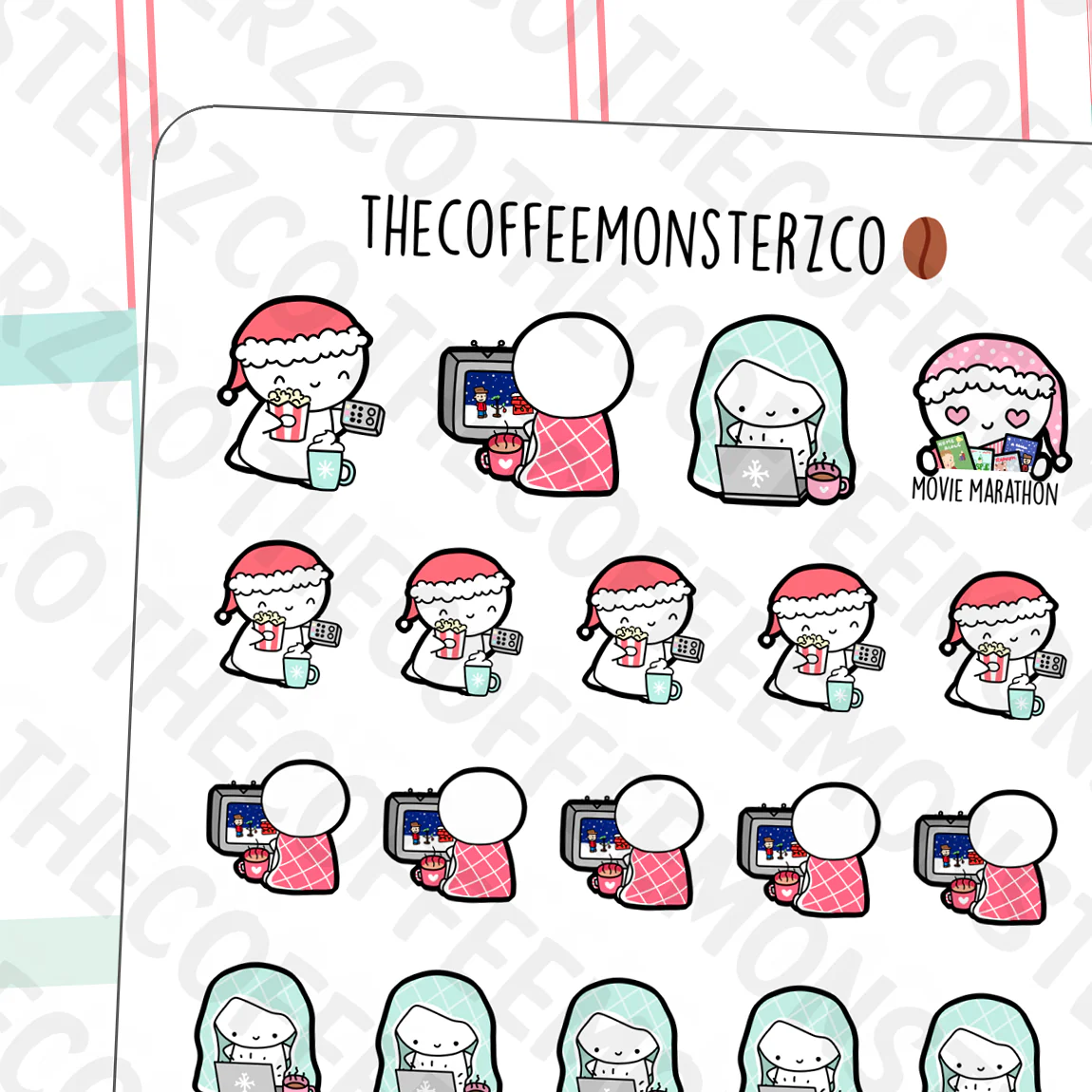 Christmas Movie Night Emotis (FINAL STOCK)