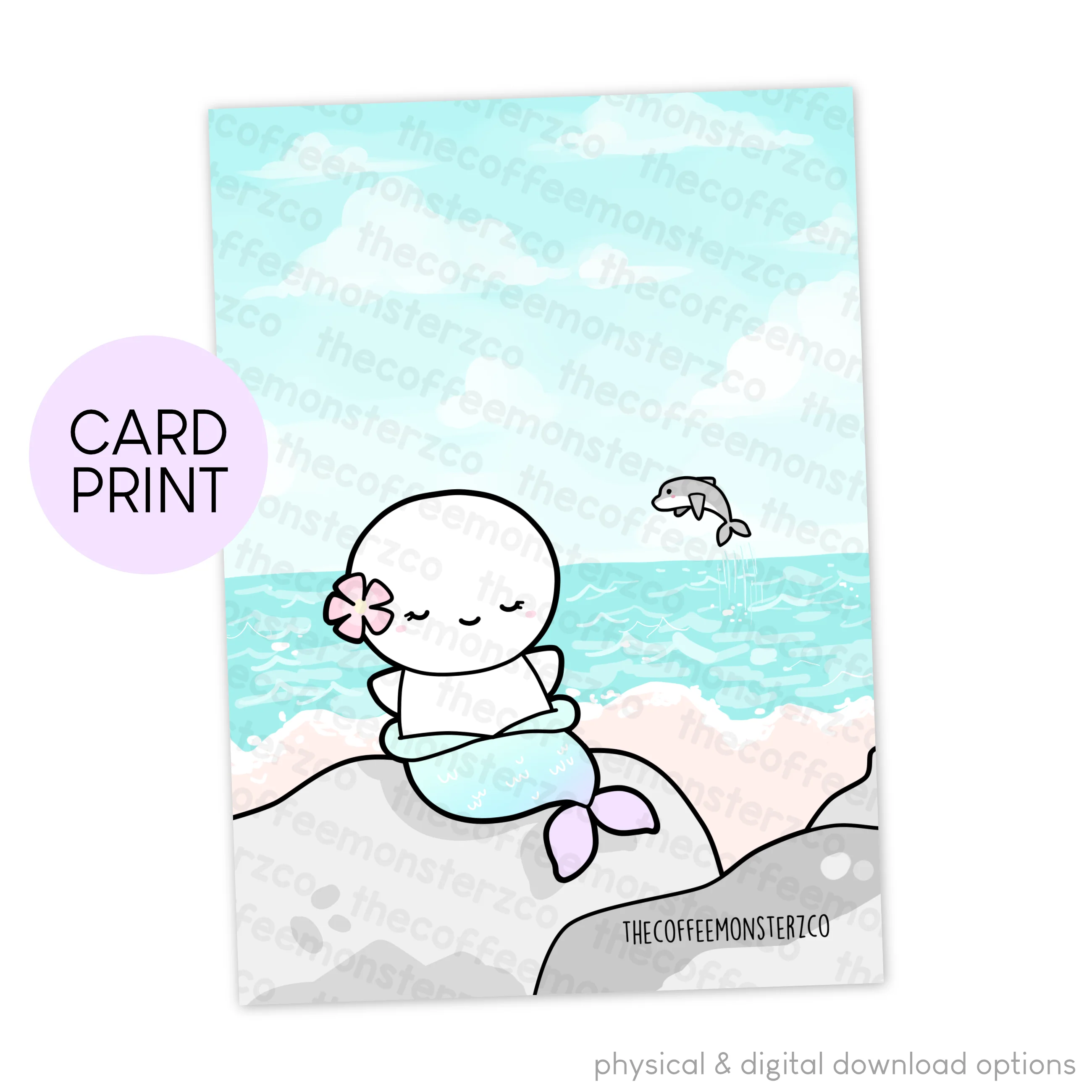 Mermoti By The Beach - Card Print