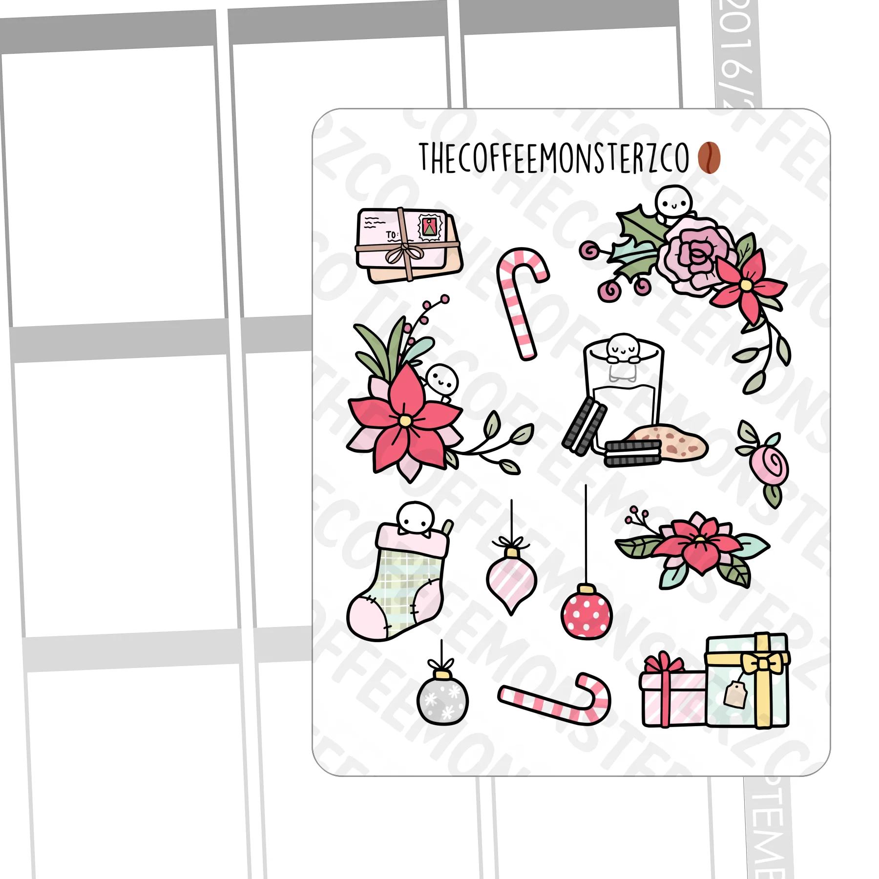 Large Christmas Doodle Stickers (FINAL STOCK)