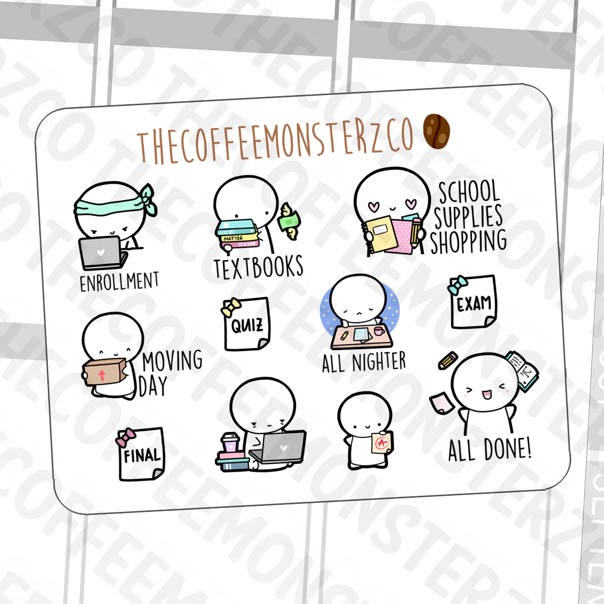 College Bucket List Emotis (FINAL STOCK)