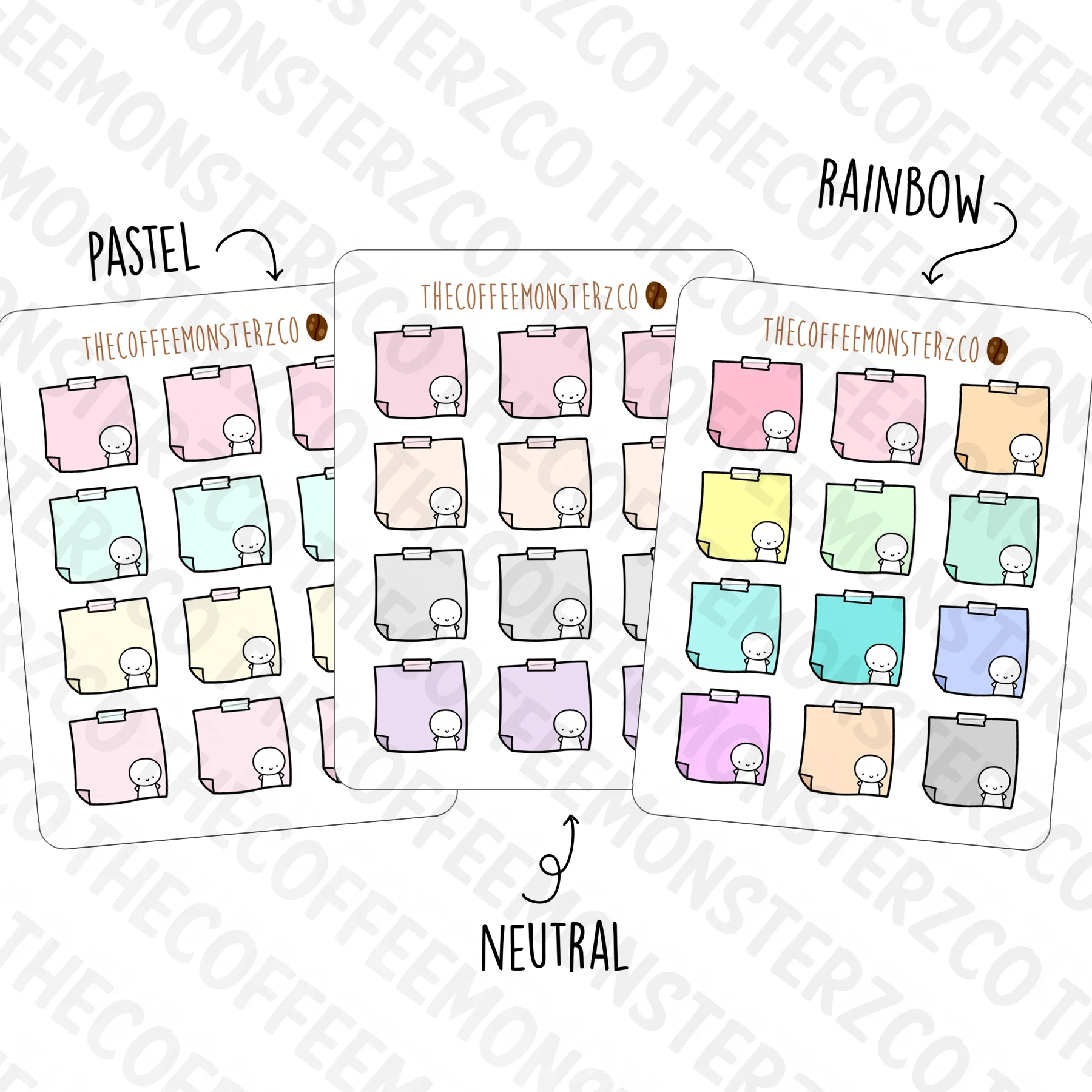 Rainbow Sticky Note Stickers