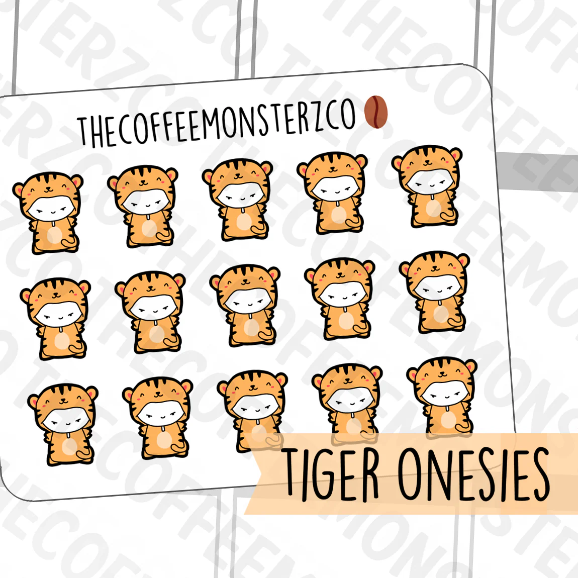 Tiger Onesie Emotis (FINAL STOCK)