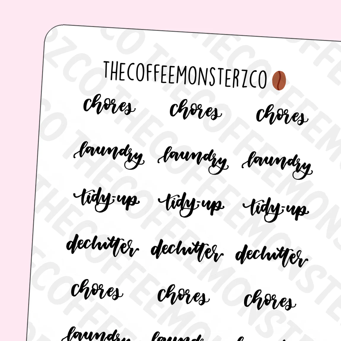 Helen's Lettering: Chores