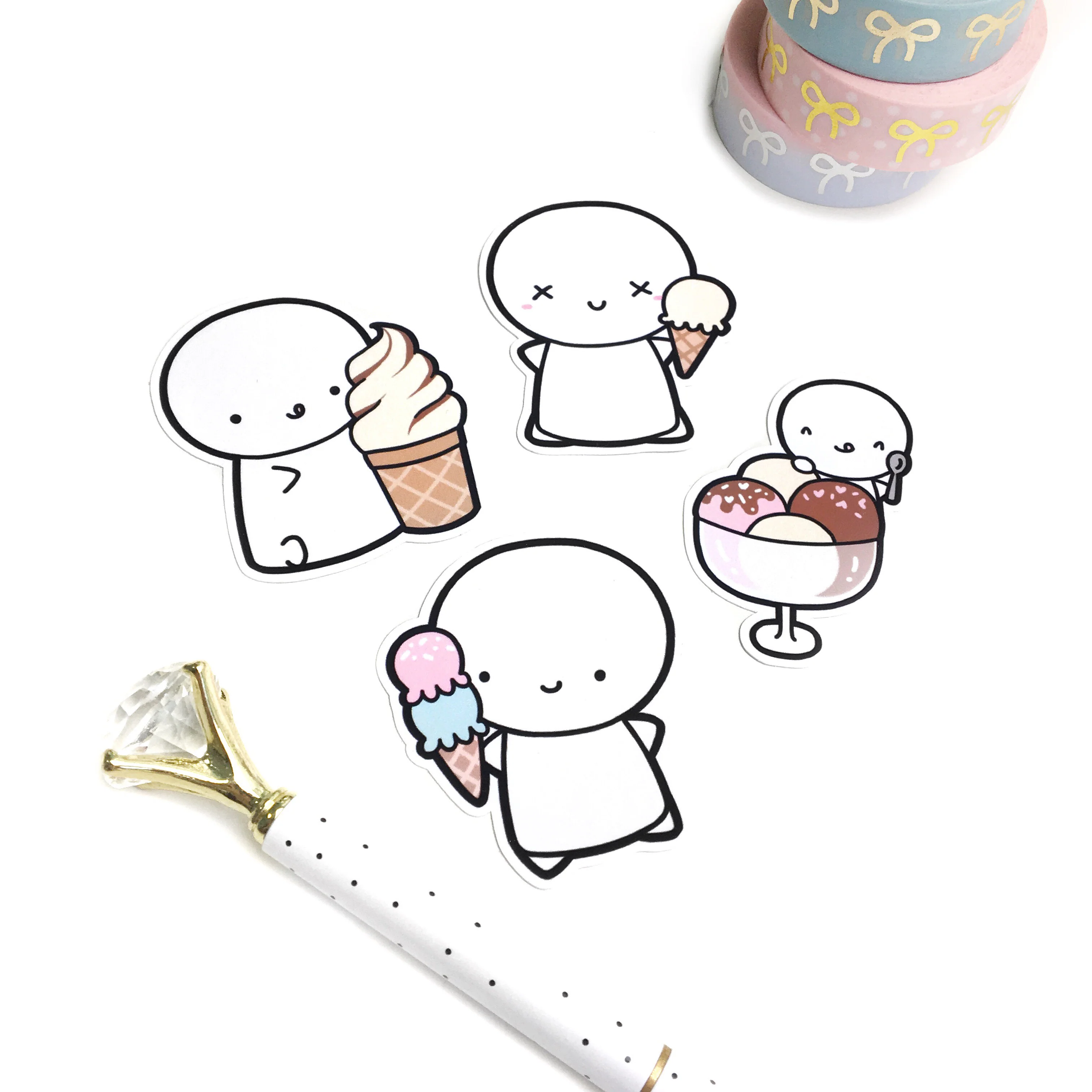 Ice Cream Emoti Die Cuts