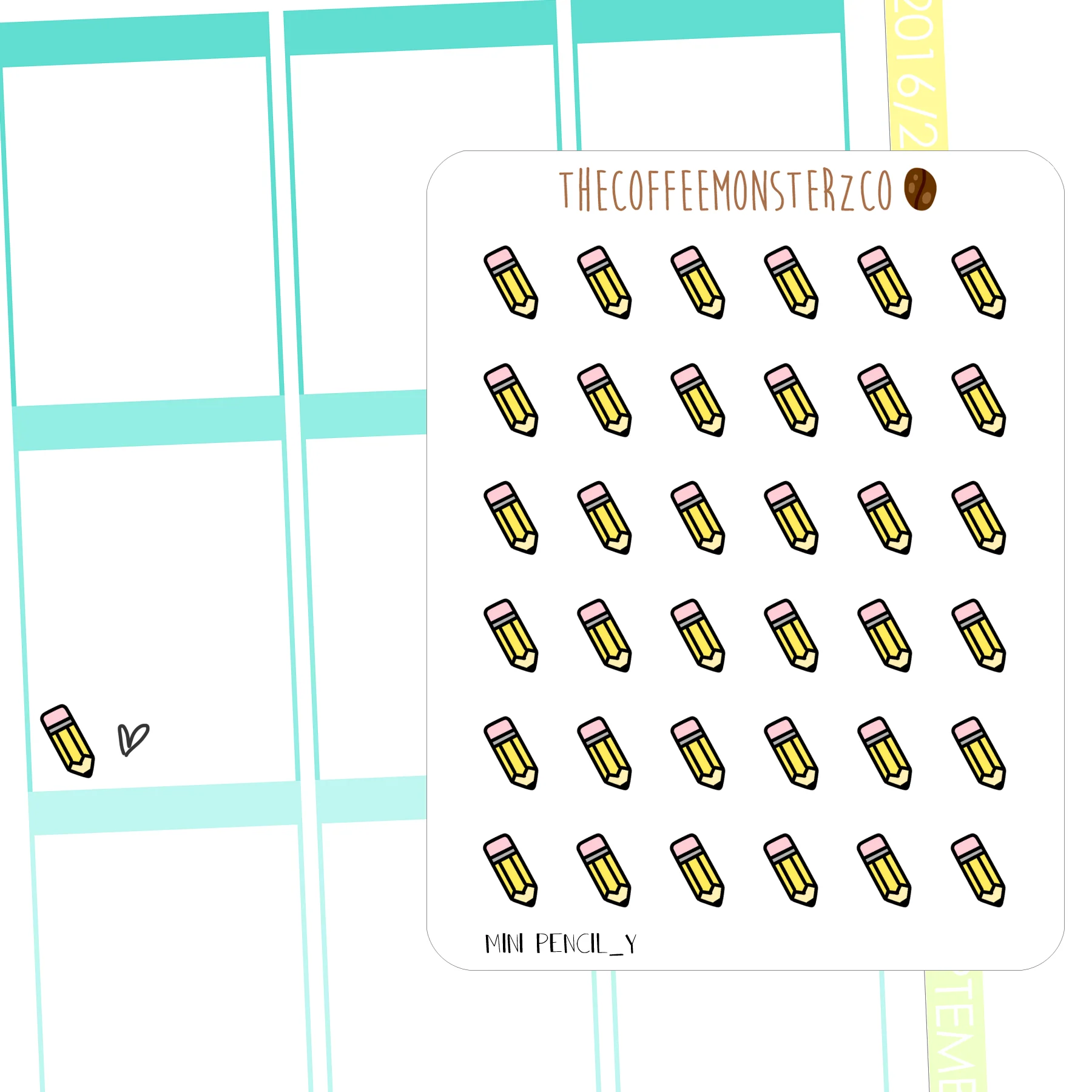 Mini Pencils - Yellow (FINAL STOCK)