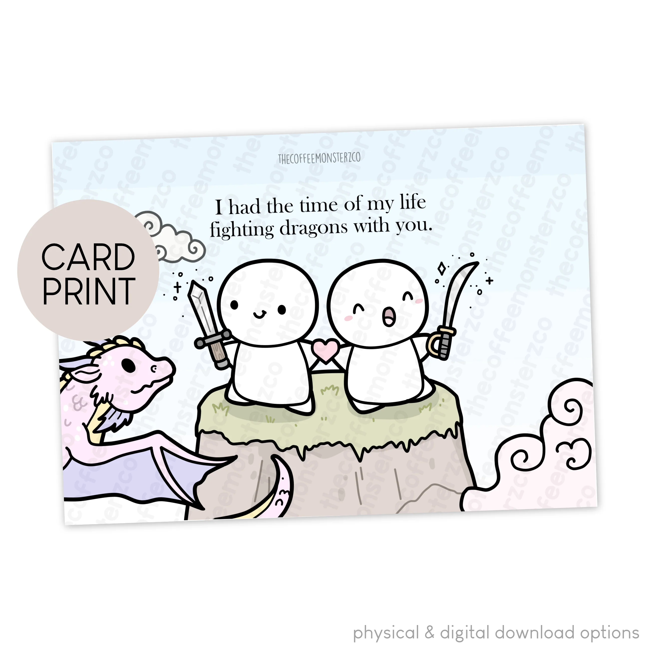 Fighting Dragons - Card Print