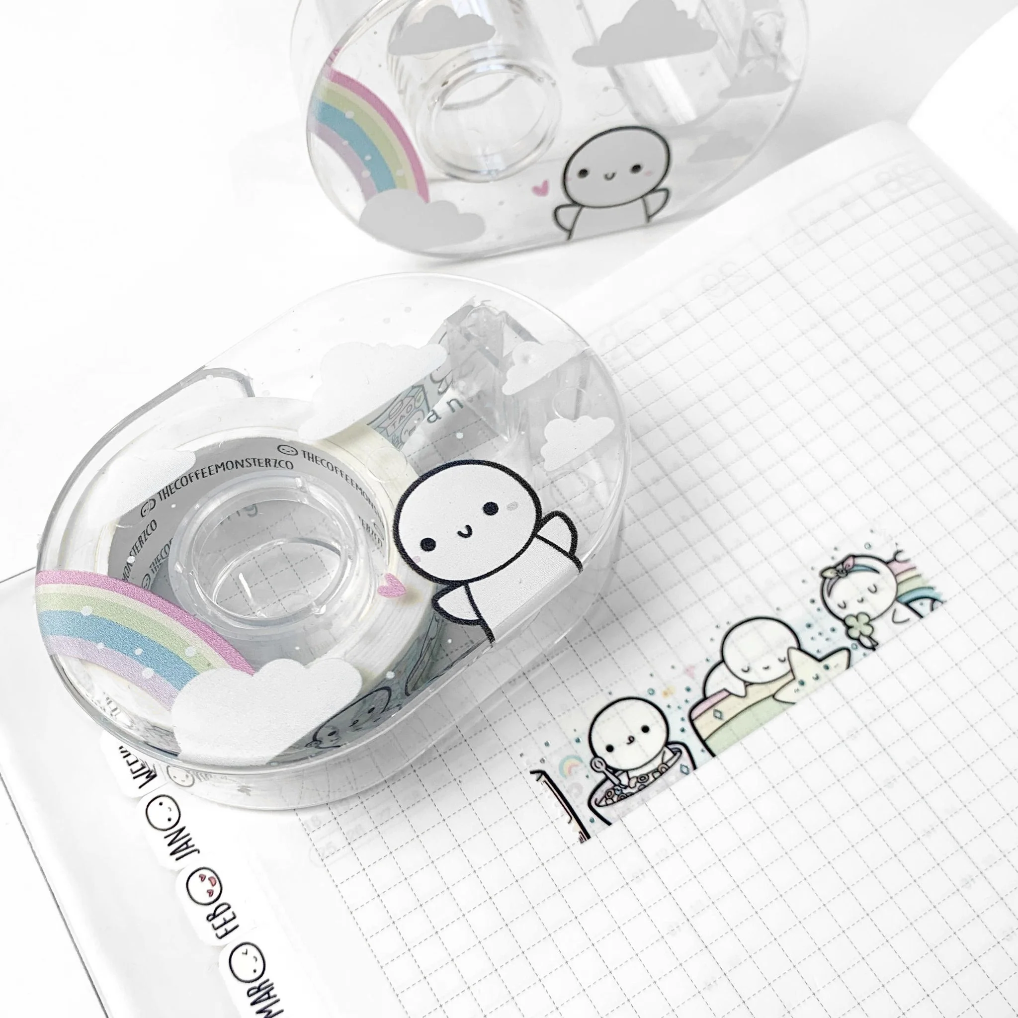 Rainbow Emoti - Plastic Washi Dispenser (1 per customer)