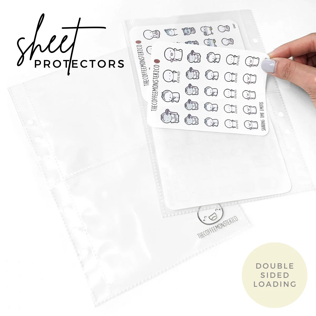 Double-Sided 2 Pocket Sheet Protector - Sticker Binder Accessory