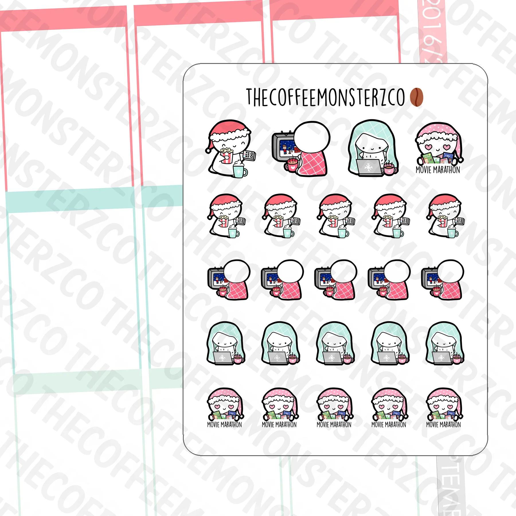 Christmas Movie Night Emotis (FINAL STOCK)
