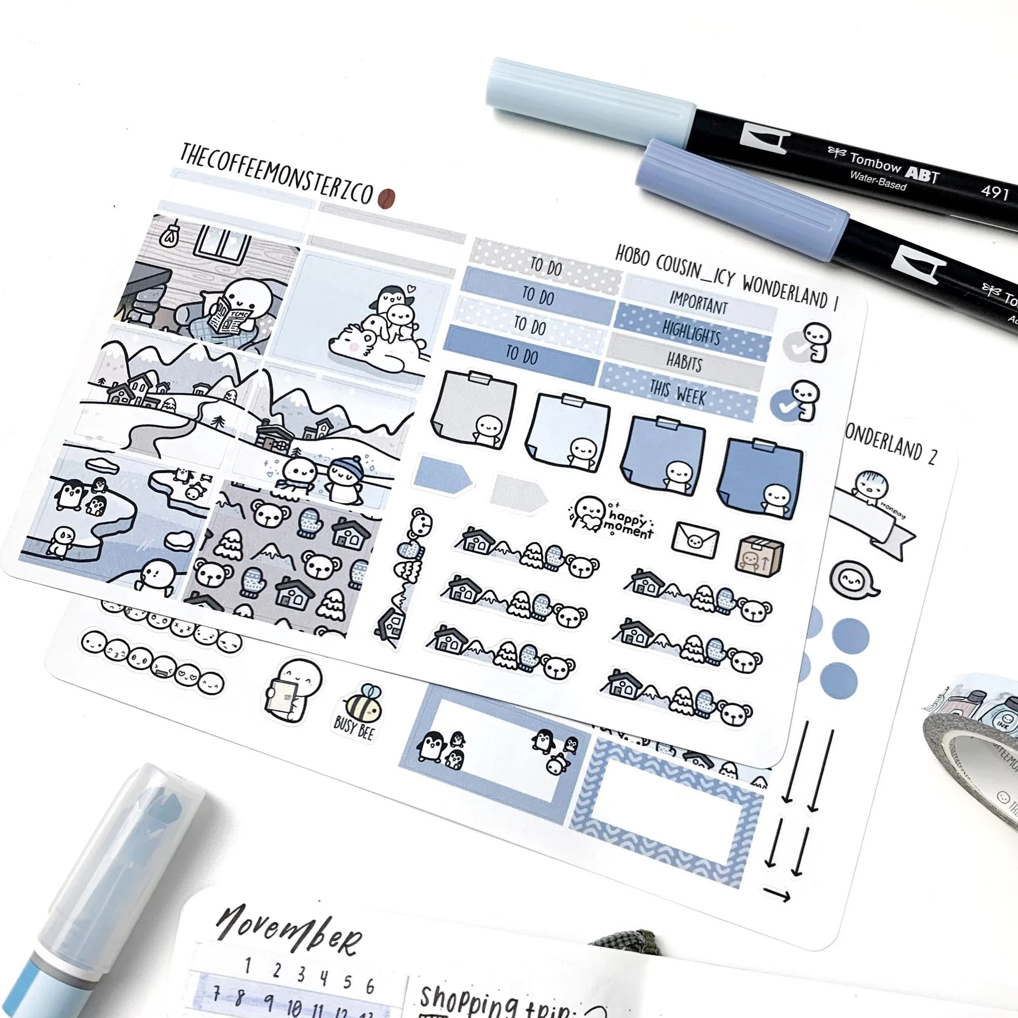 Icy Wonderland Hobonichi Cousin Kit