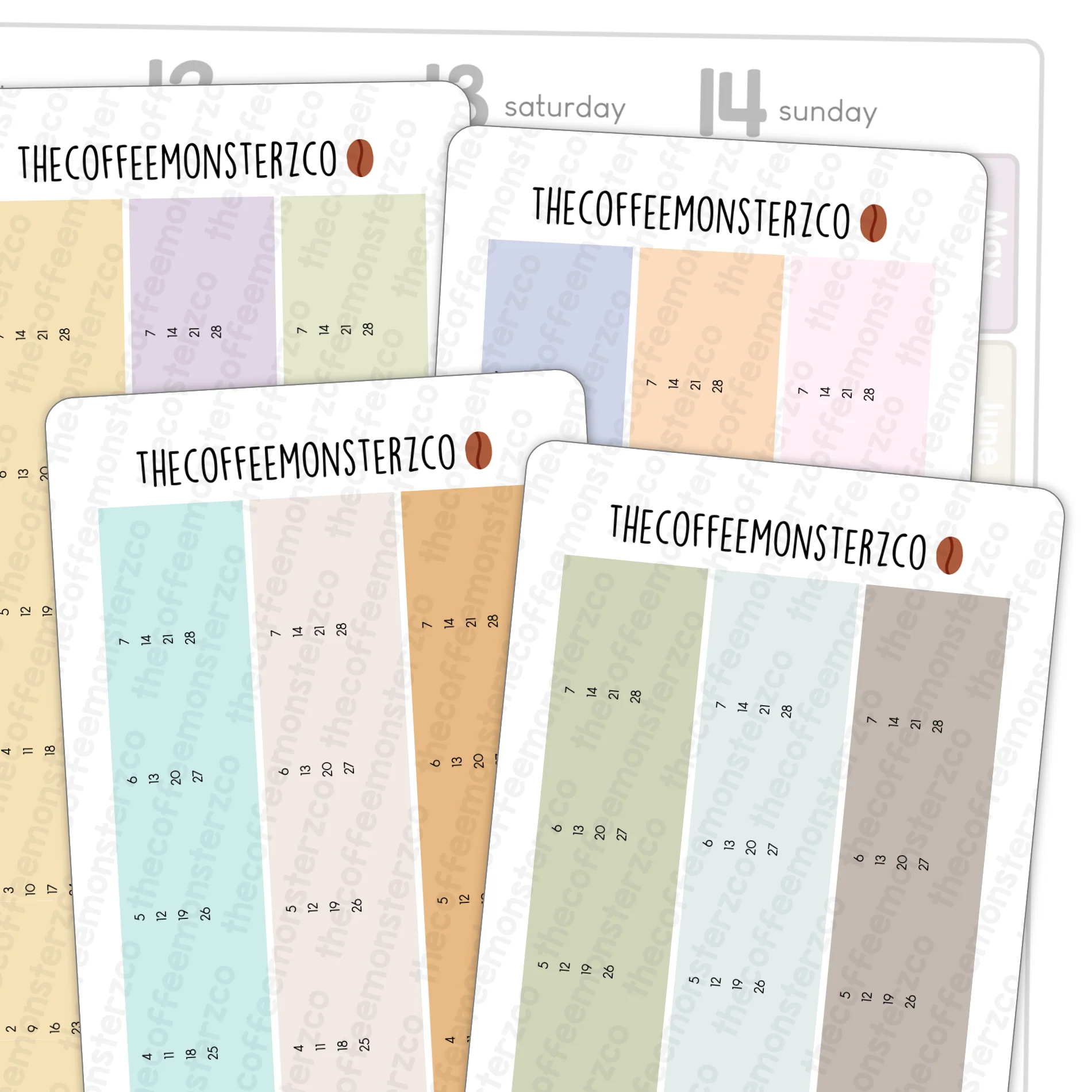 2025 Hobonichi Weeks Monthly Date Covers