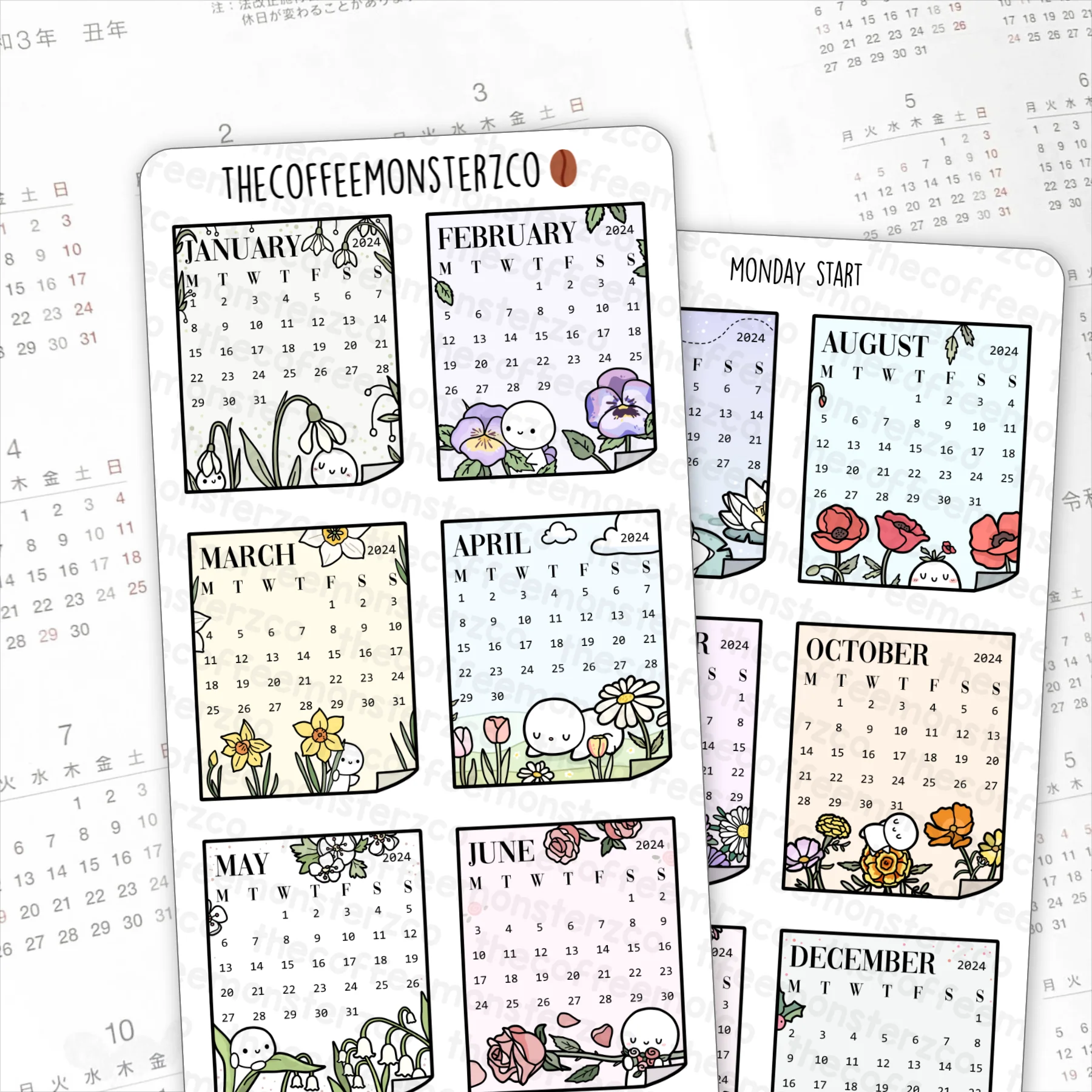 2024 Year At A Glance Stickers (FINAL STOCK)