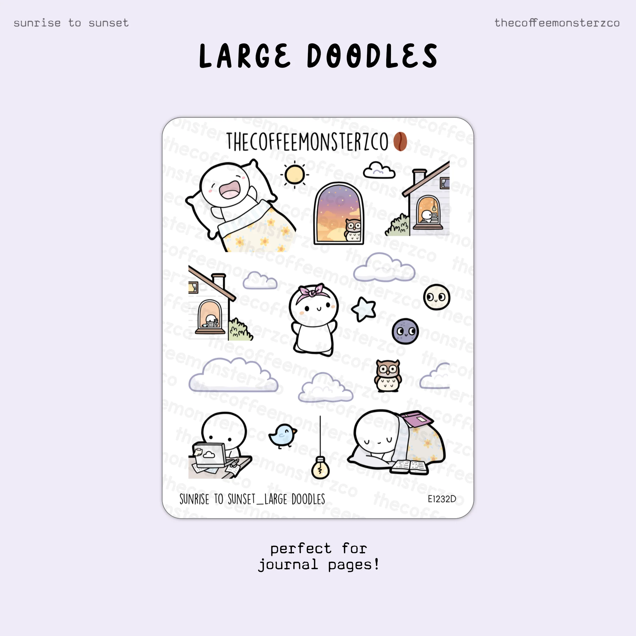 Large Sunrise To Sunset Doodles
