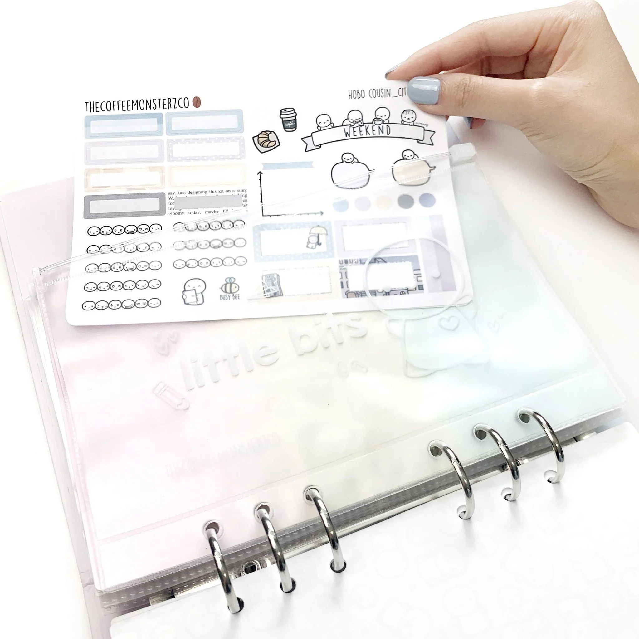 Little Bits Frosted Zip Pouch - Sticker Binder Accessory