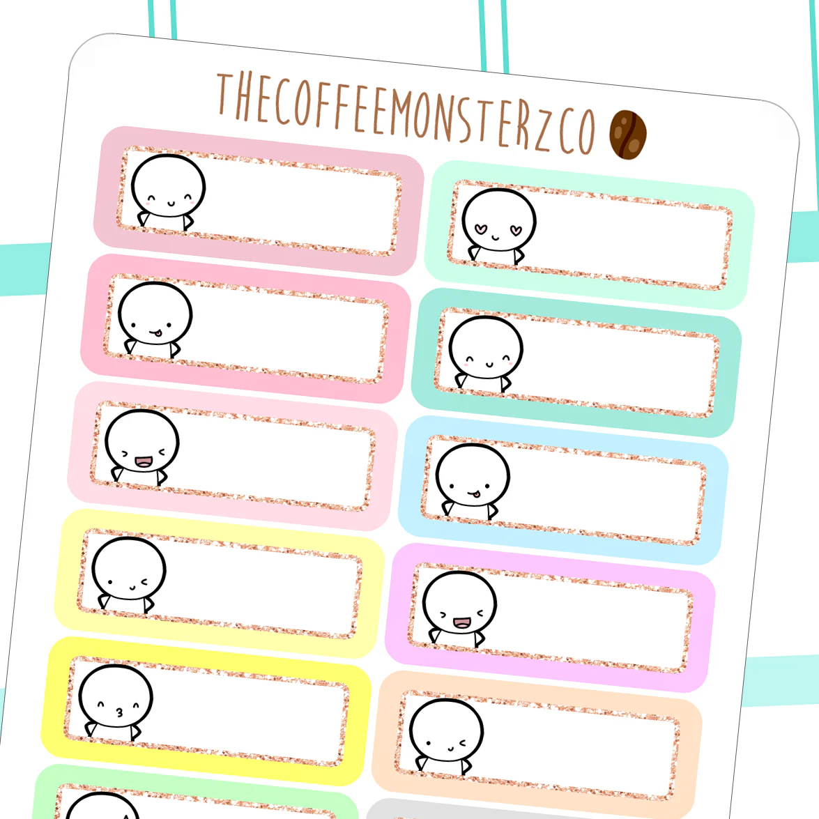 Helen's Fave Emoti Glitter Labels (FINAL STOCK)