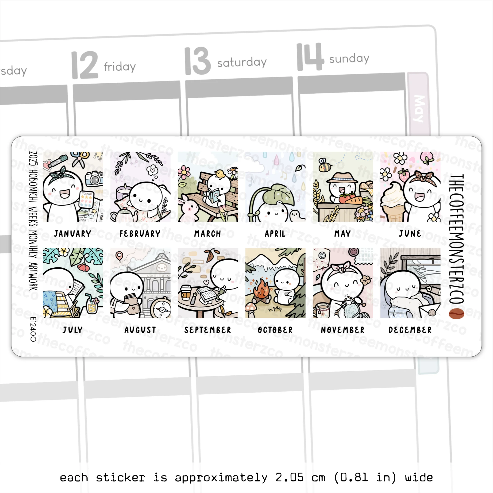 2025 Hobonichi Weeks Monthly Artwork