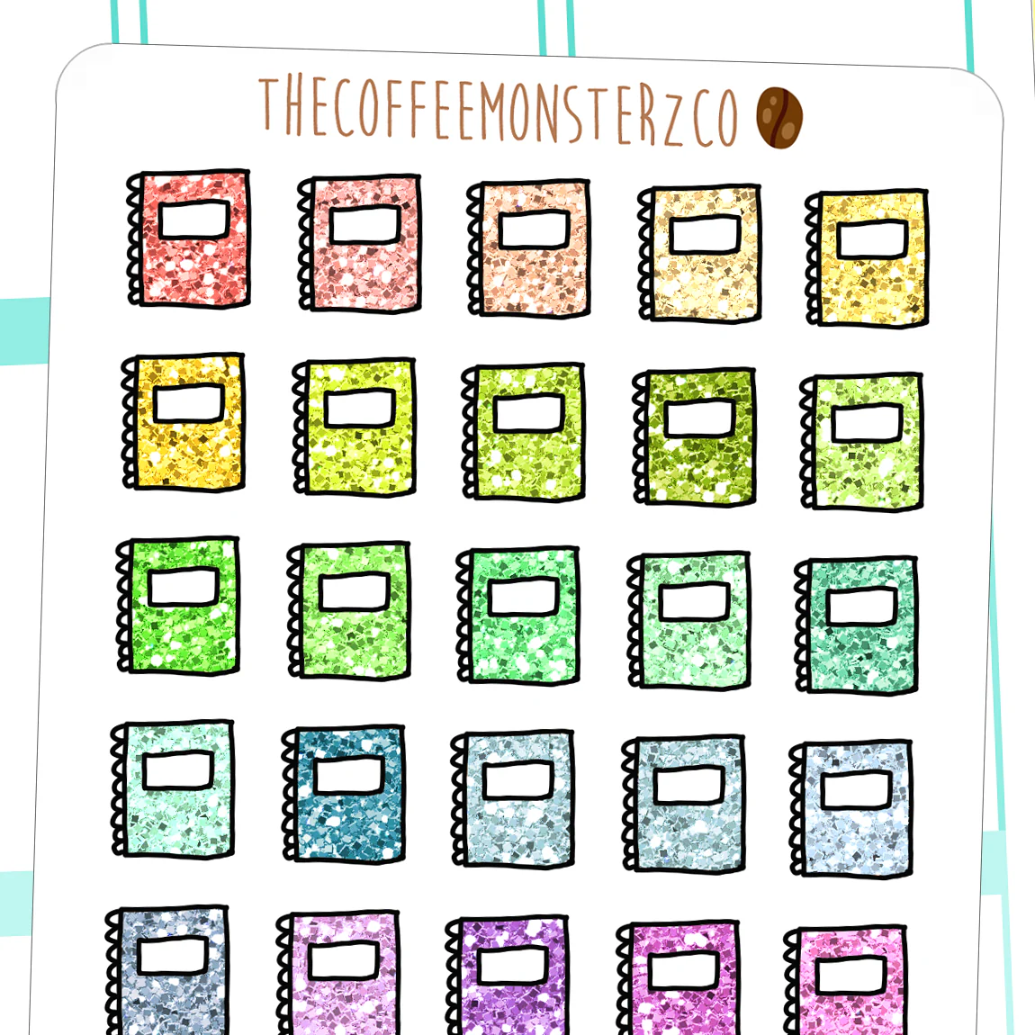 glitter notebooks(FINAL STOCK)