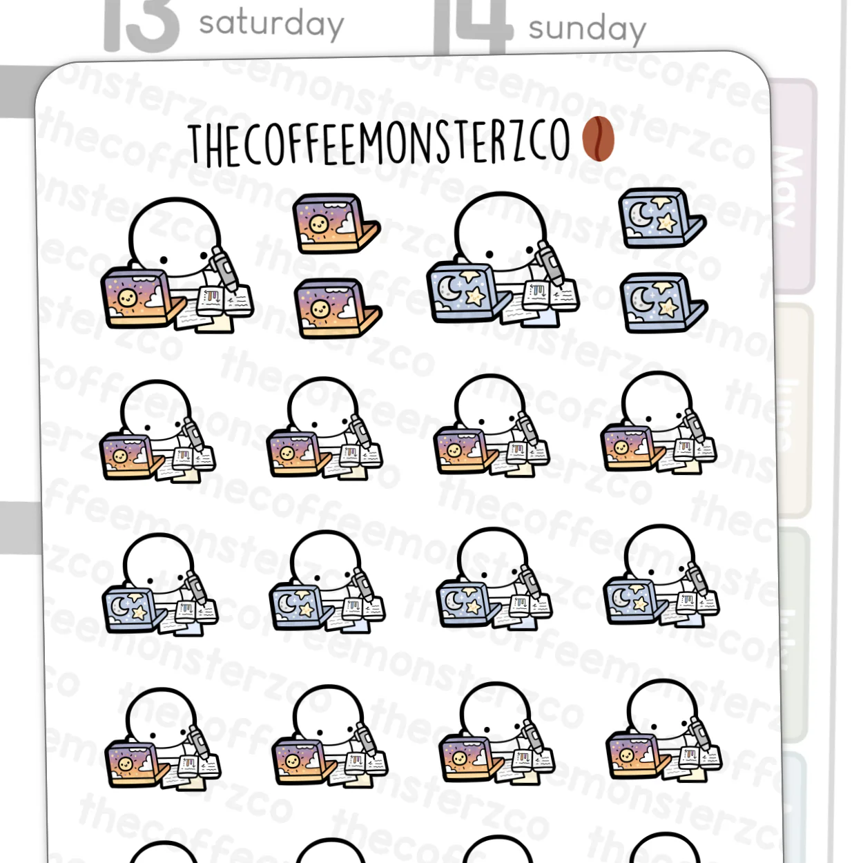 Working Late Emotis