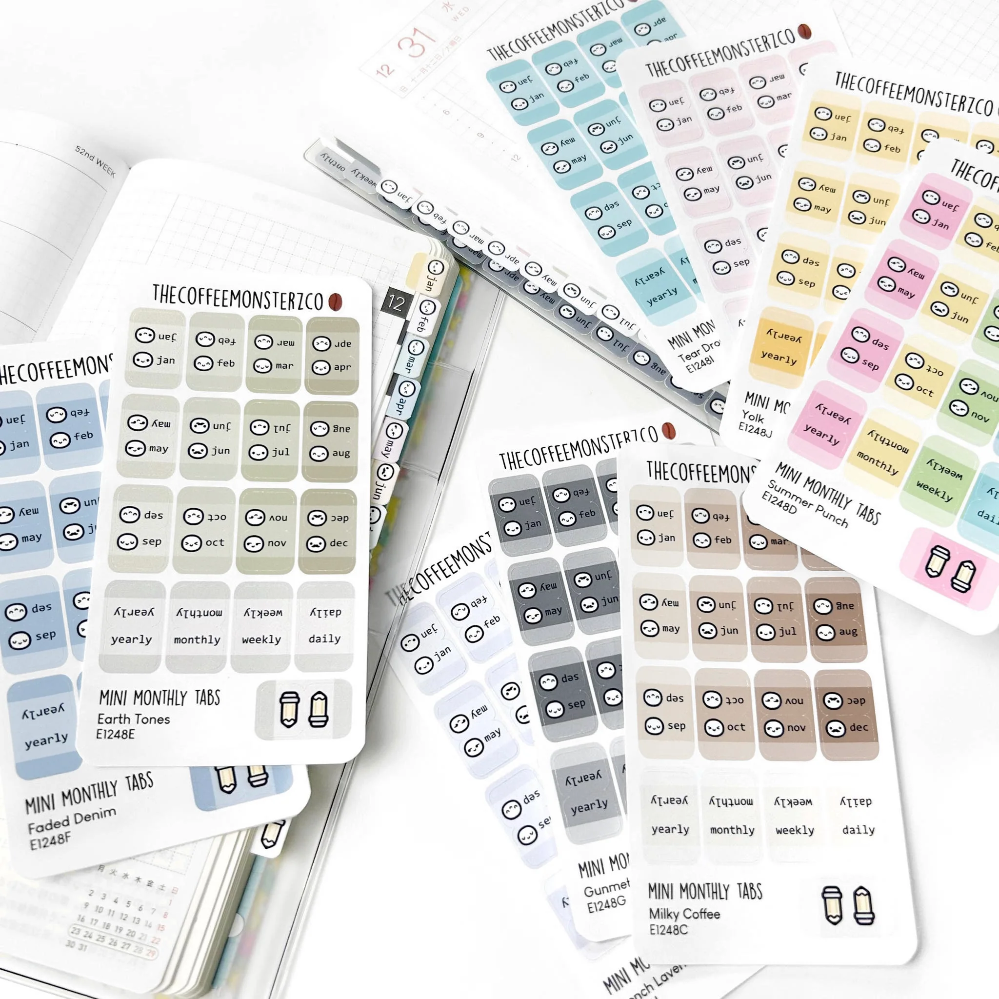 Mini Monthly Tabs - Emotis