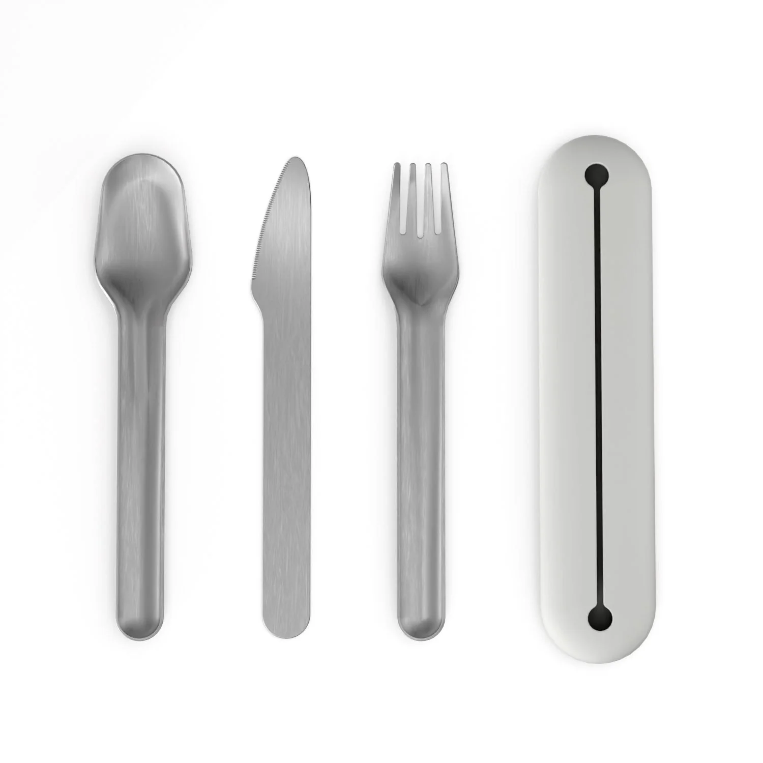 Stainless Steel Cutlery Trio with Silicone Case