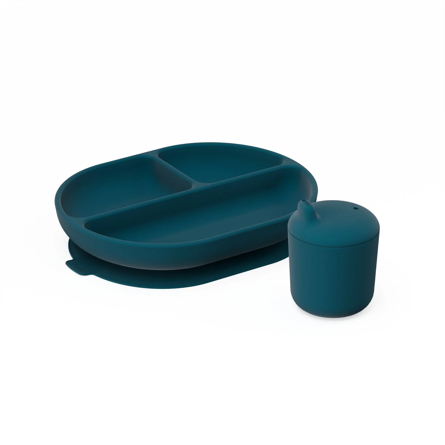 Duo Divided Suction Plate & Sippy Cup - Blue Abyss