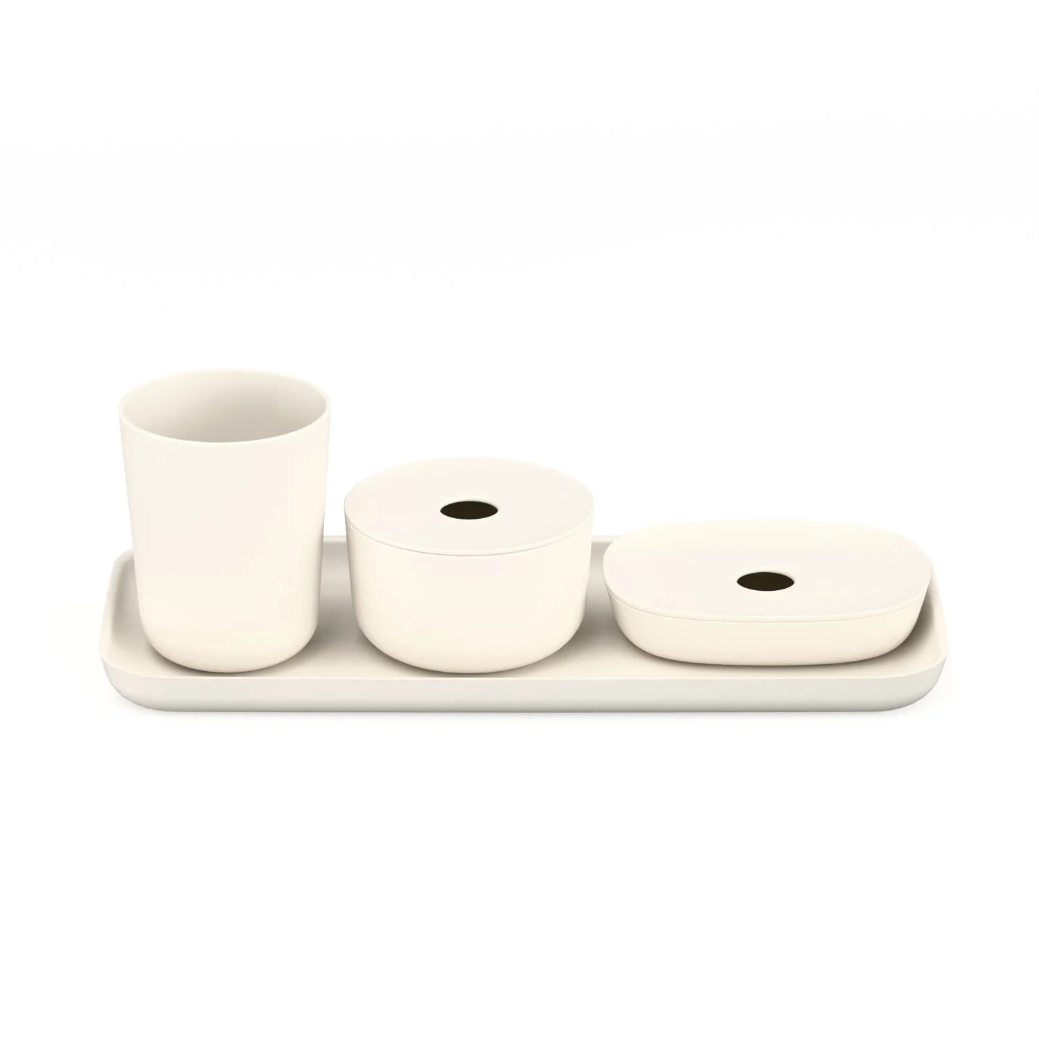 4-Piece Bathroom Counter Set - Off White