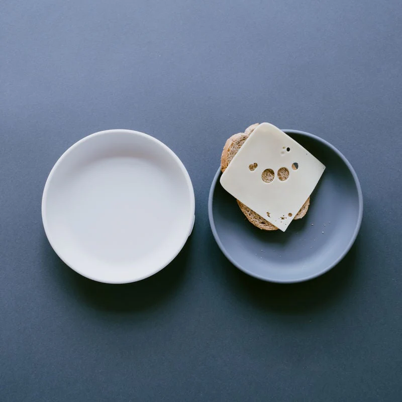 Duo Suction Plate & Spoon Set - Cloud / Storm