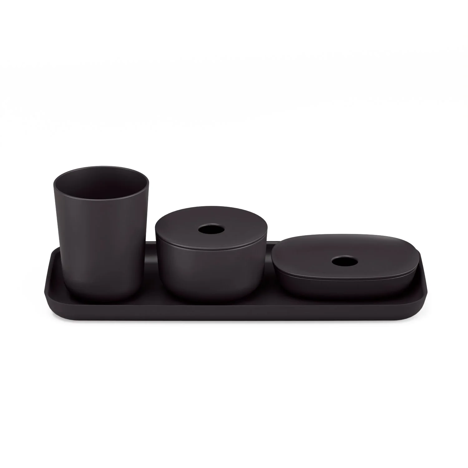 4-Piece Bathroom Counter Set - Black