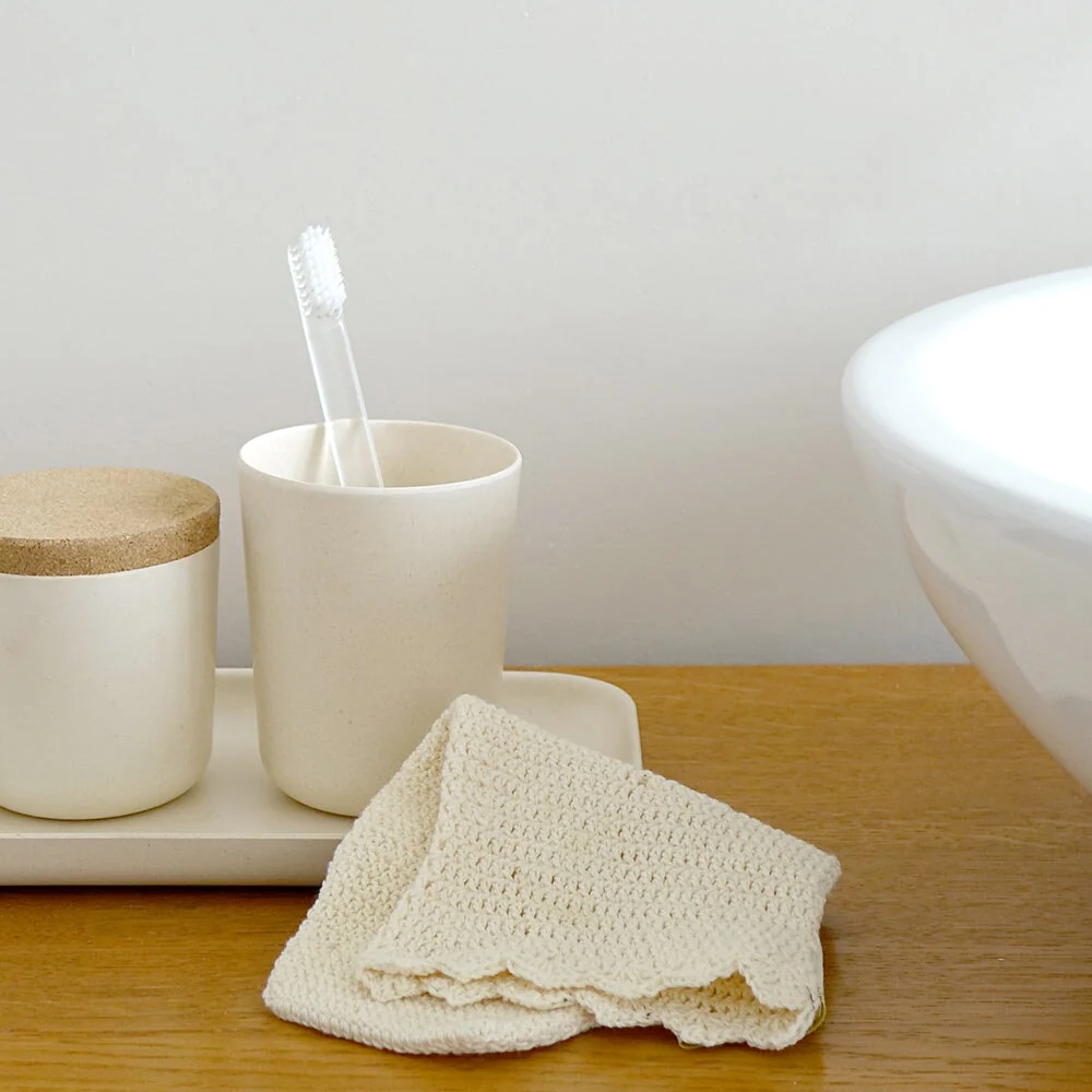 4-Piece Bathroom Counter Set - Off White