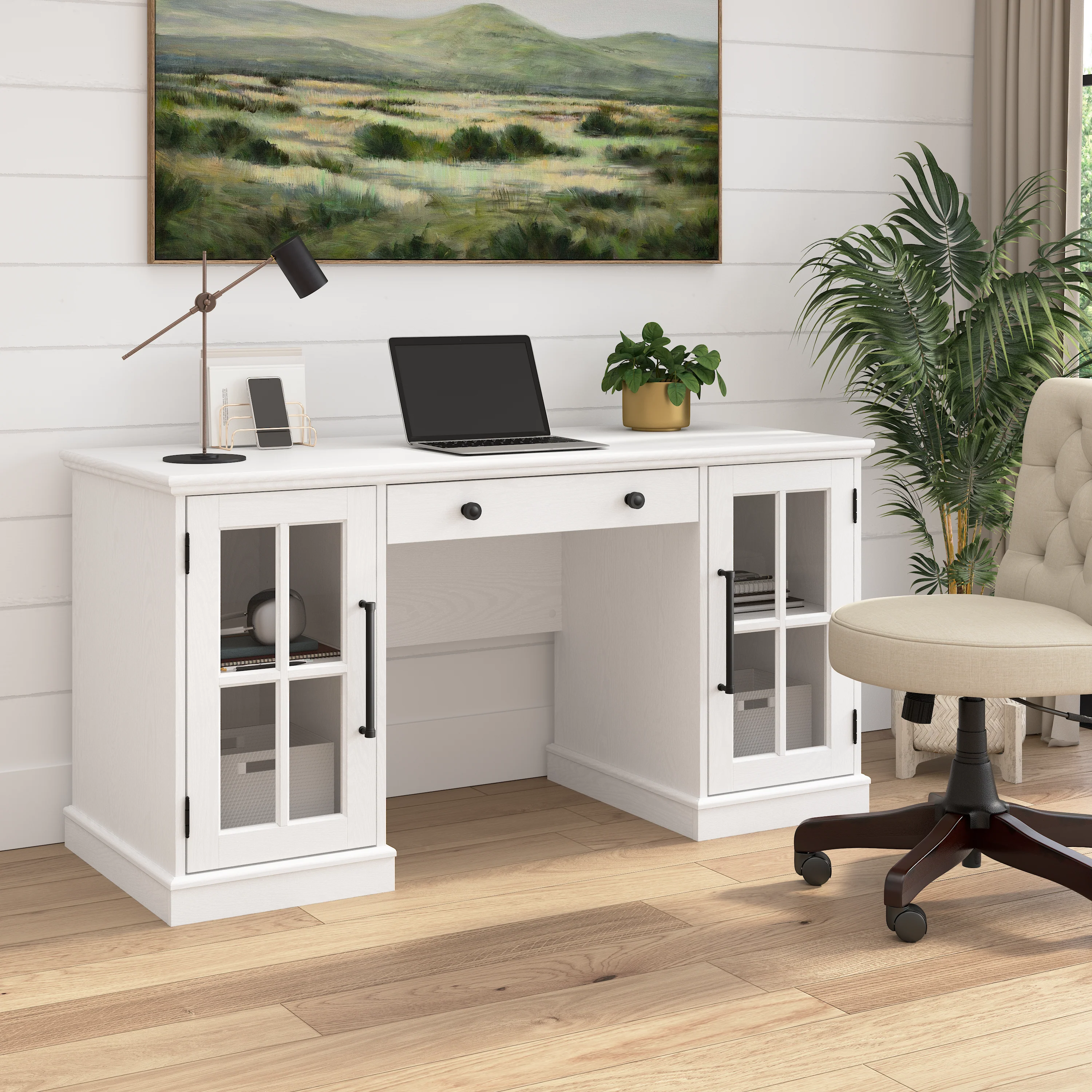 Westbrook 60W Computer Desk with Storage and Keyboard Tray