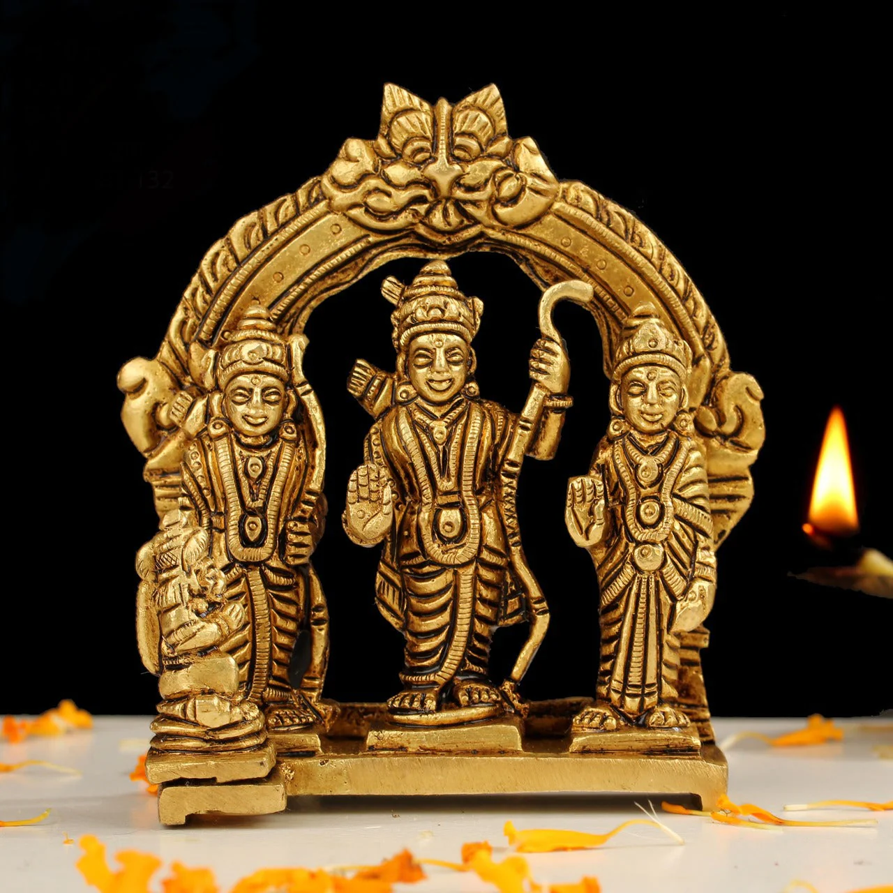 4 Inches Ram Darbar Brass Idol Statue