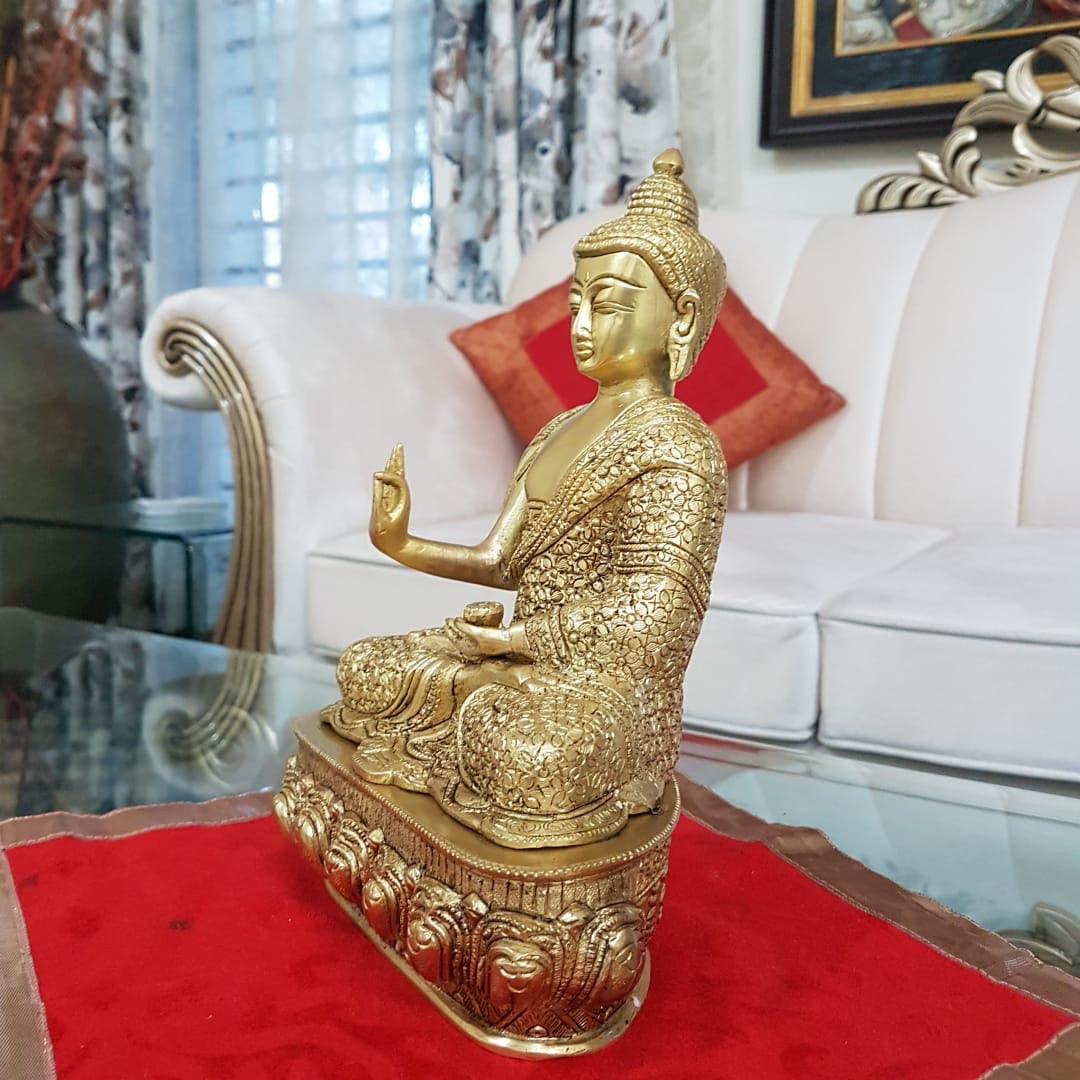 Lord Buddha Idol - Brass Art - Religious - Decorative