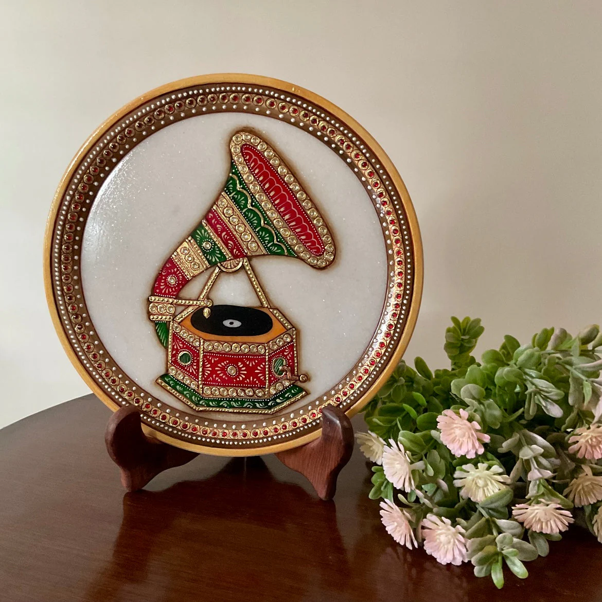 Instrument Marble Round Plate - Home Decor, Table Decor