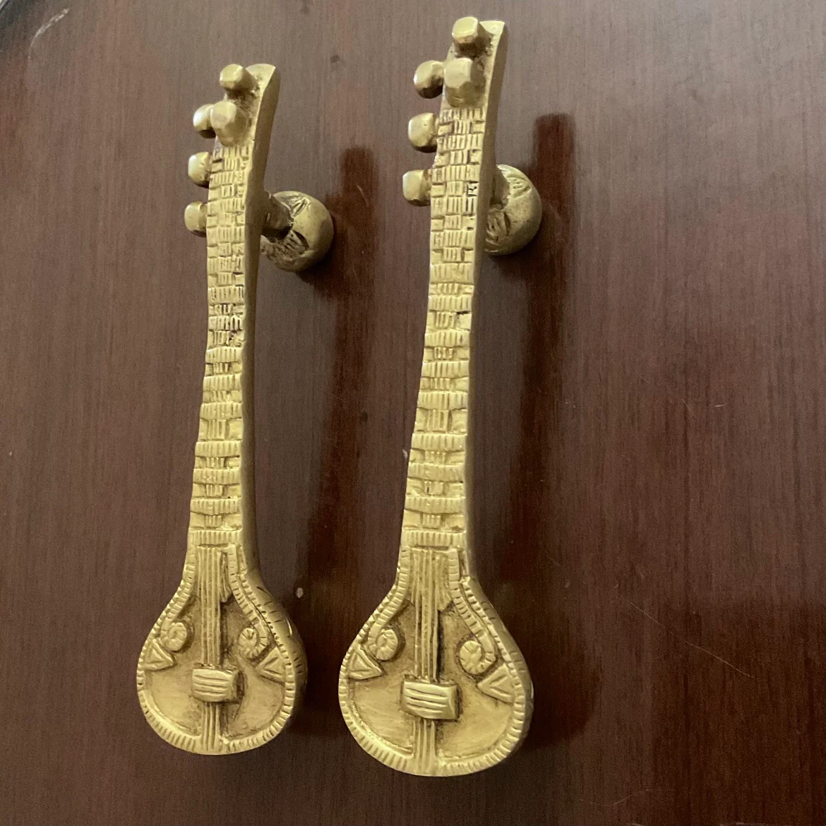 Brass Veena Door Handle (Set of 2) - Home Decor