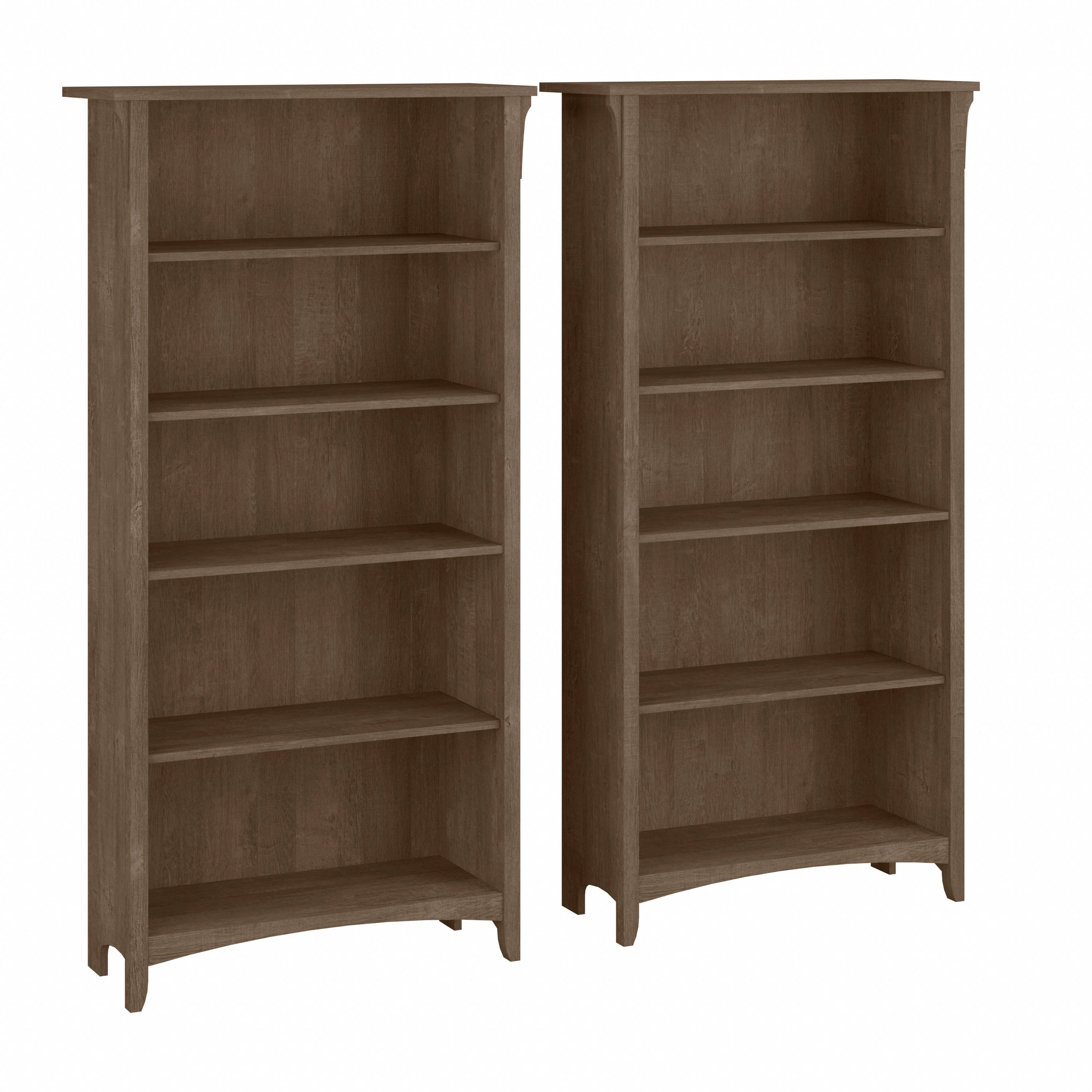Salinas Tall 5 Shelf Bookcase - Set of 2