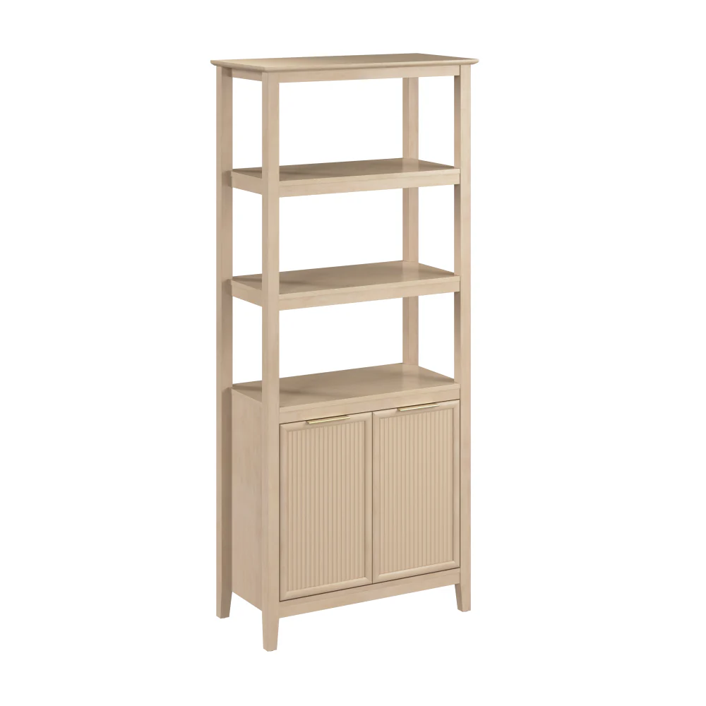 Bush Home Camille Fluted 5 Shelf Bookcase with Doors